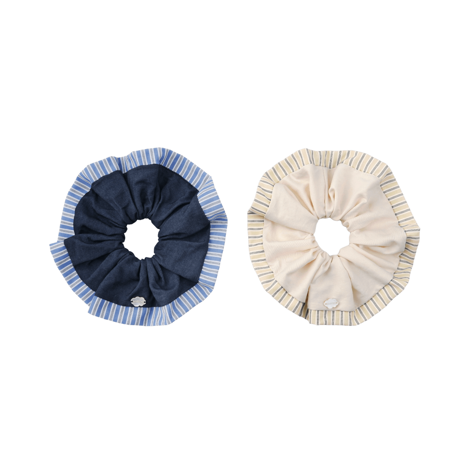 Stripe Shell Extra Large Scrunchie (Color-blocked & Cloud)