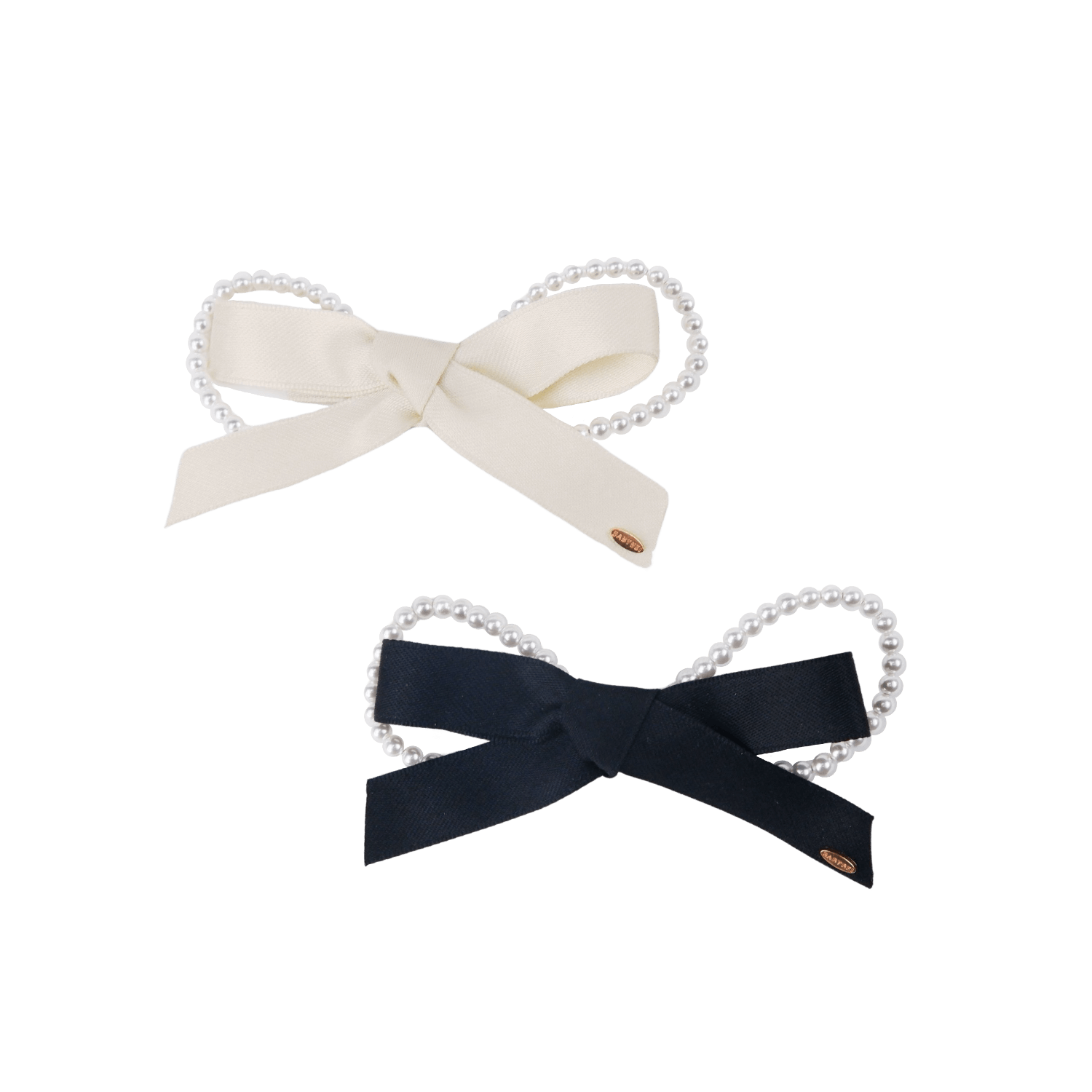 Ribbon Pearl Large Hair Clip (Bow & 1 Strand)