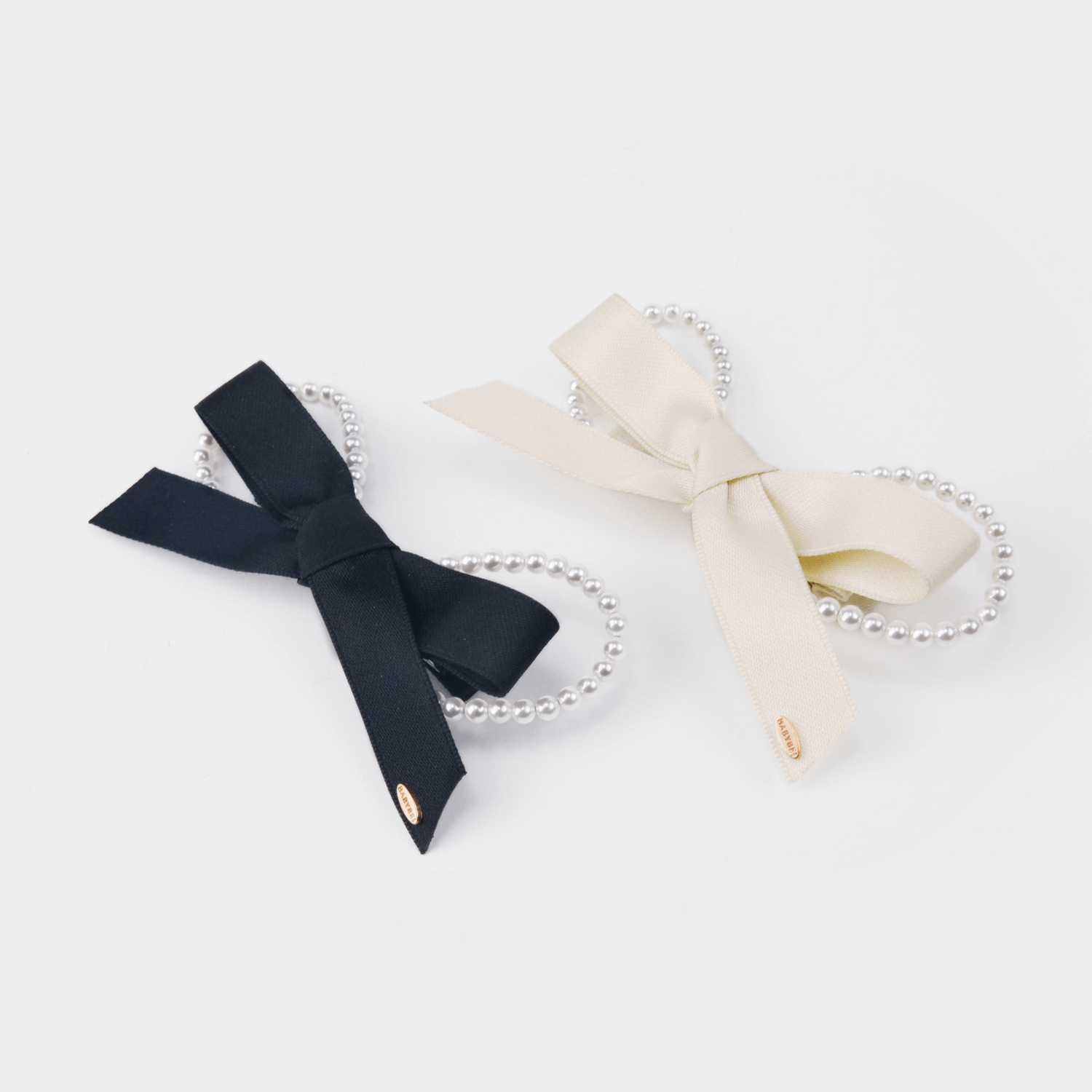 Ribbon Pearl Large Hair Clip (Bow & 1 Strand)