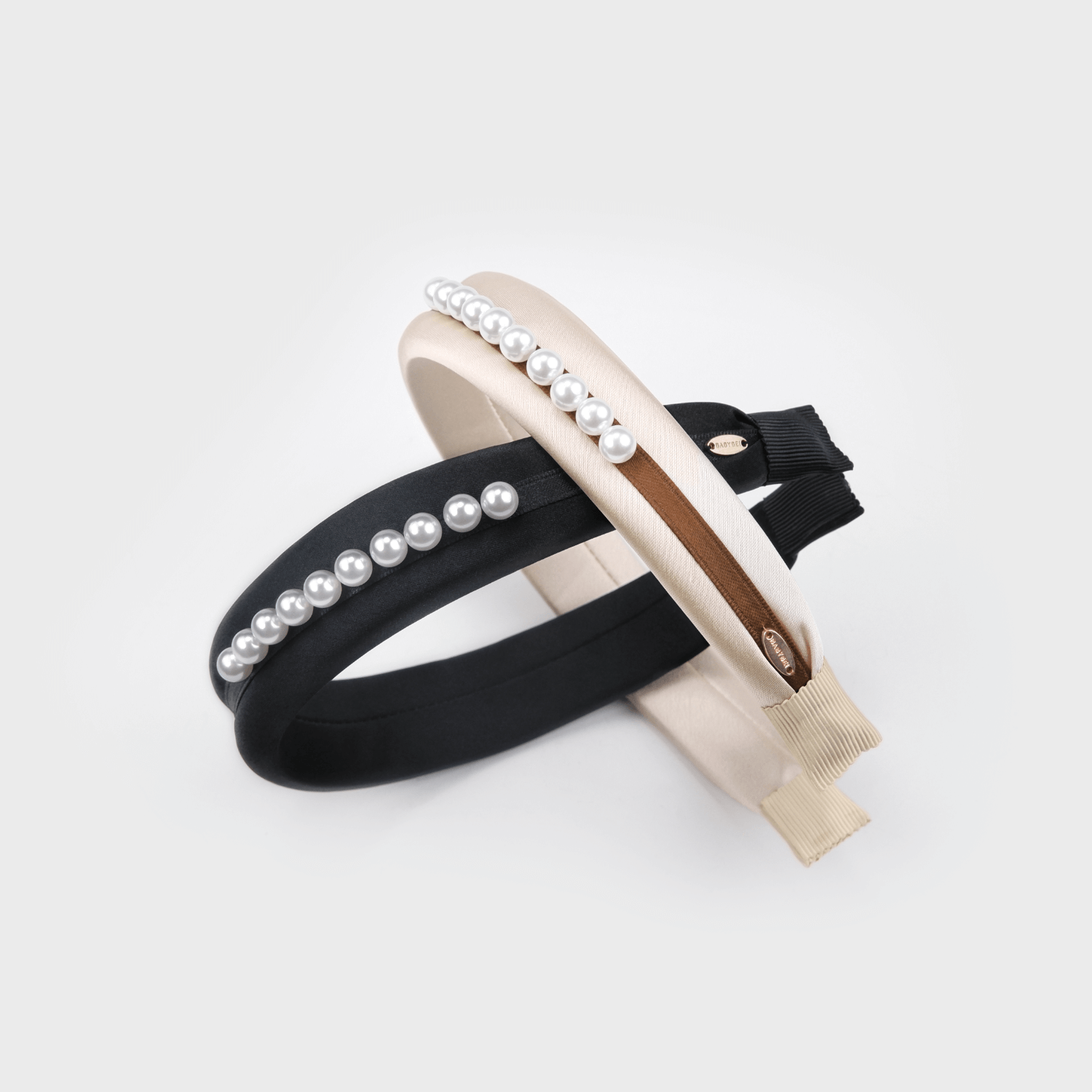 Satin Pearl Wide Headband (Asymmetric & Row)