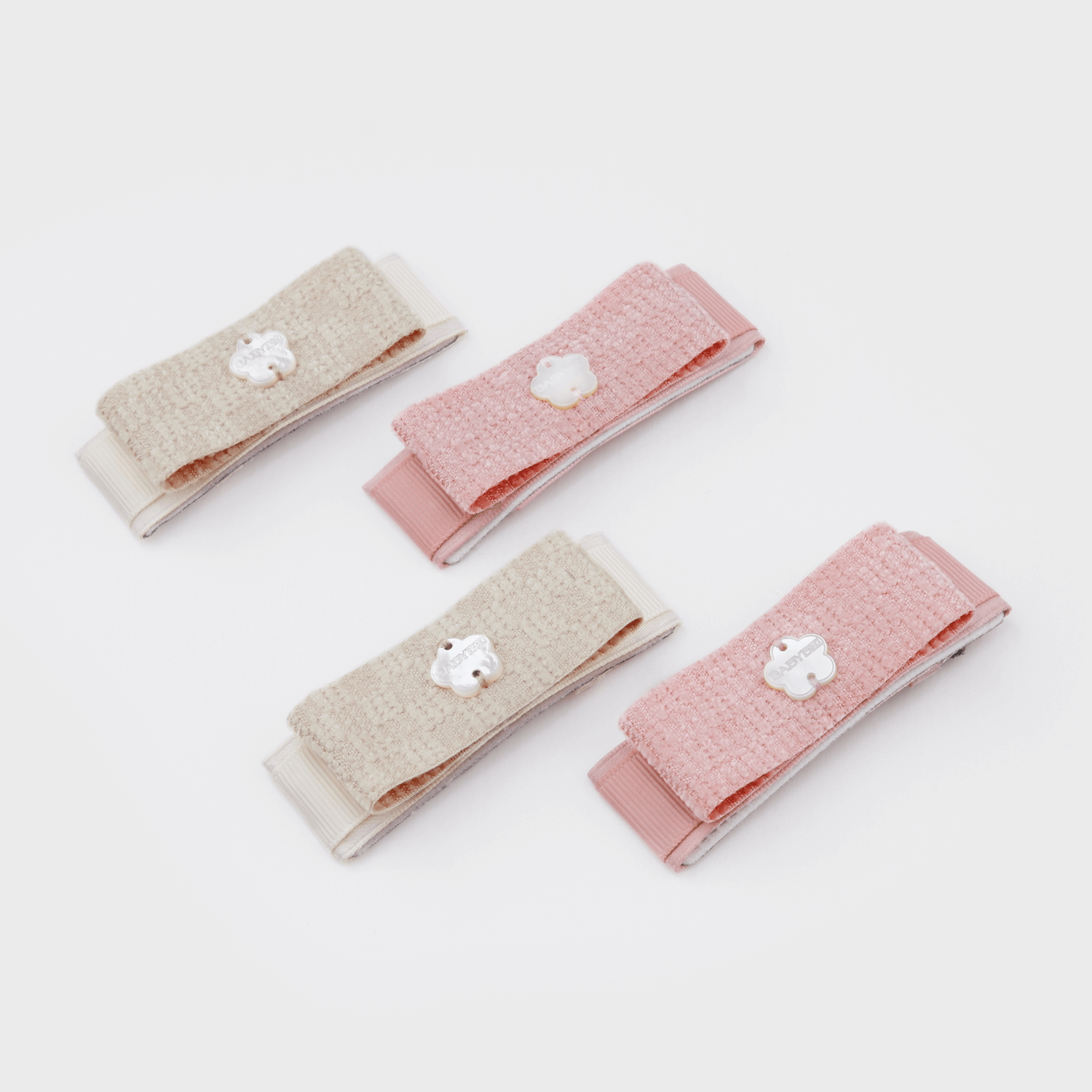 Plaid Shell Medium Snap Clips (2 Layered & Flower)