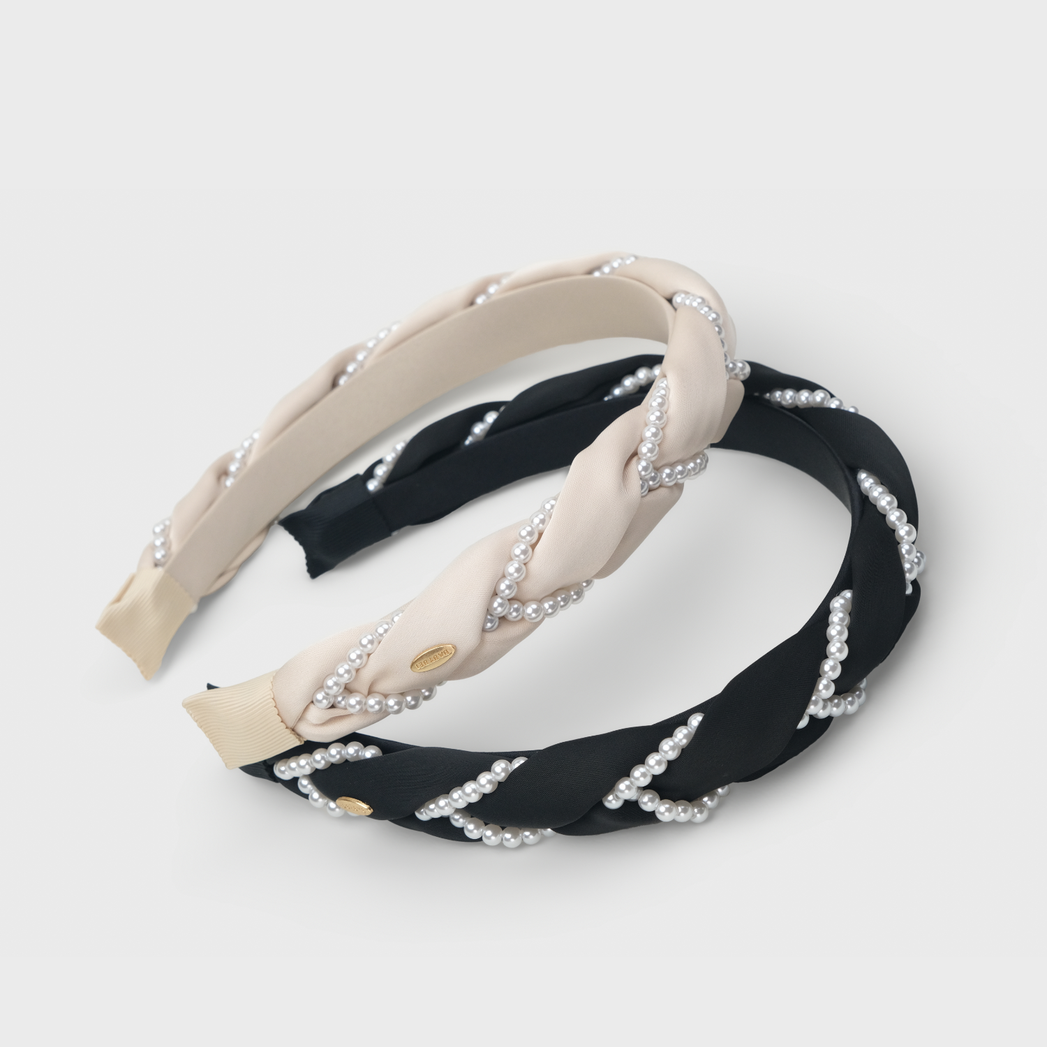 Satin Pearl Wide Headband (Twisted & 2 Strands)