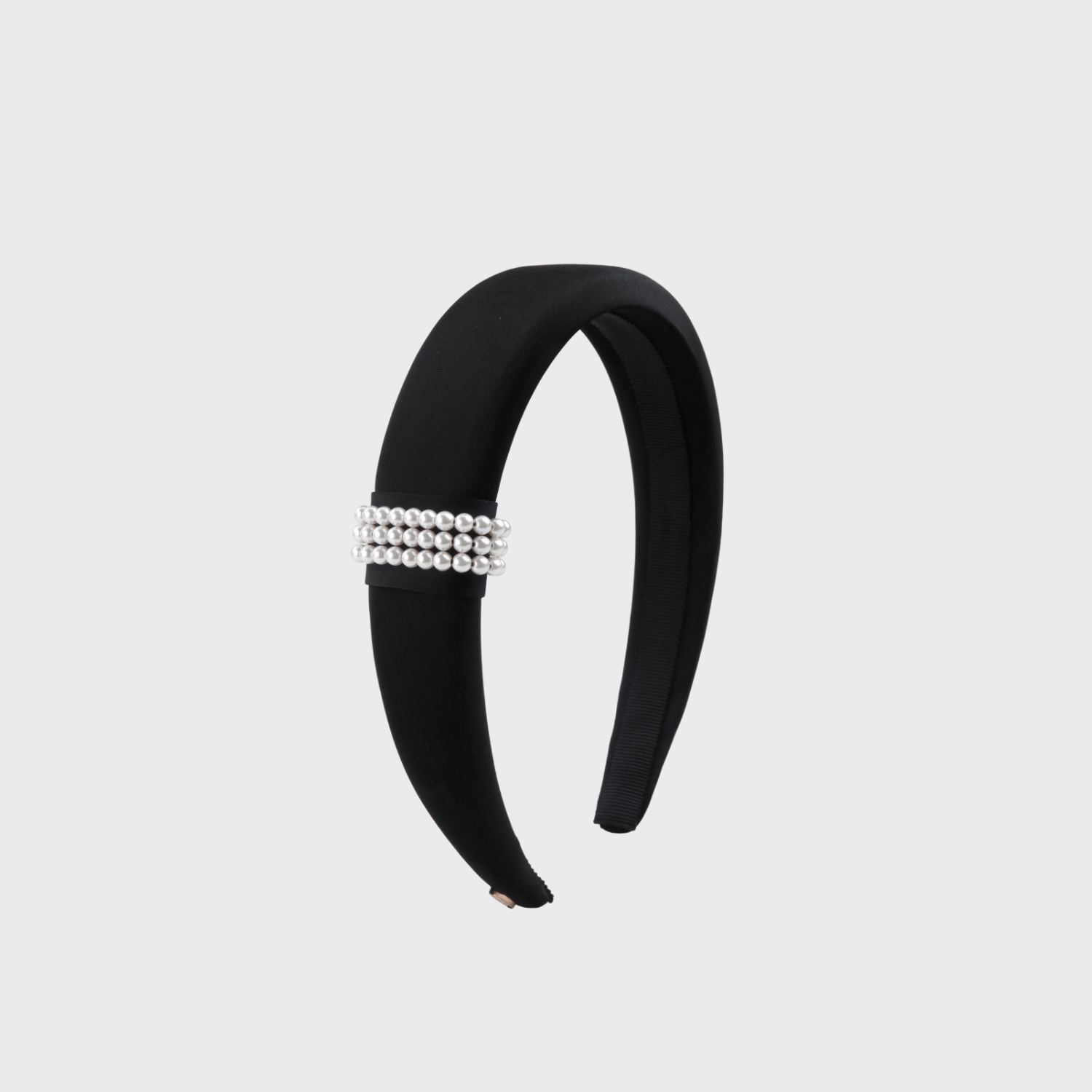 Satin Pearl Wide Headband (Waist-wrapping & 3 Strands)