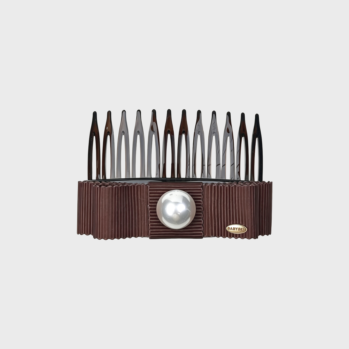 Ribbon Pearl Medium Hair Comb (2 Layered & 1 Bead)