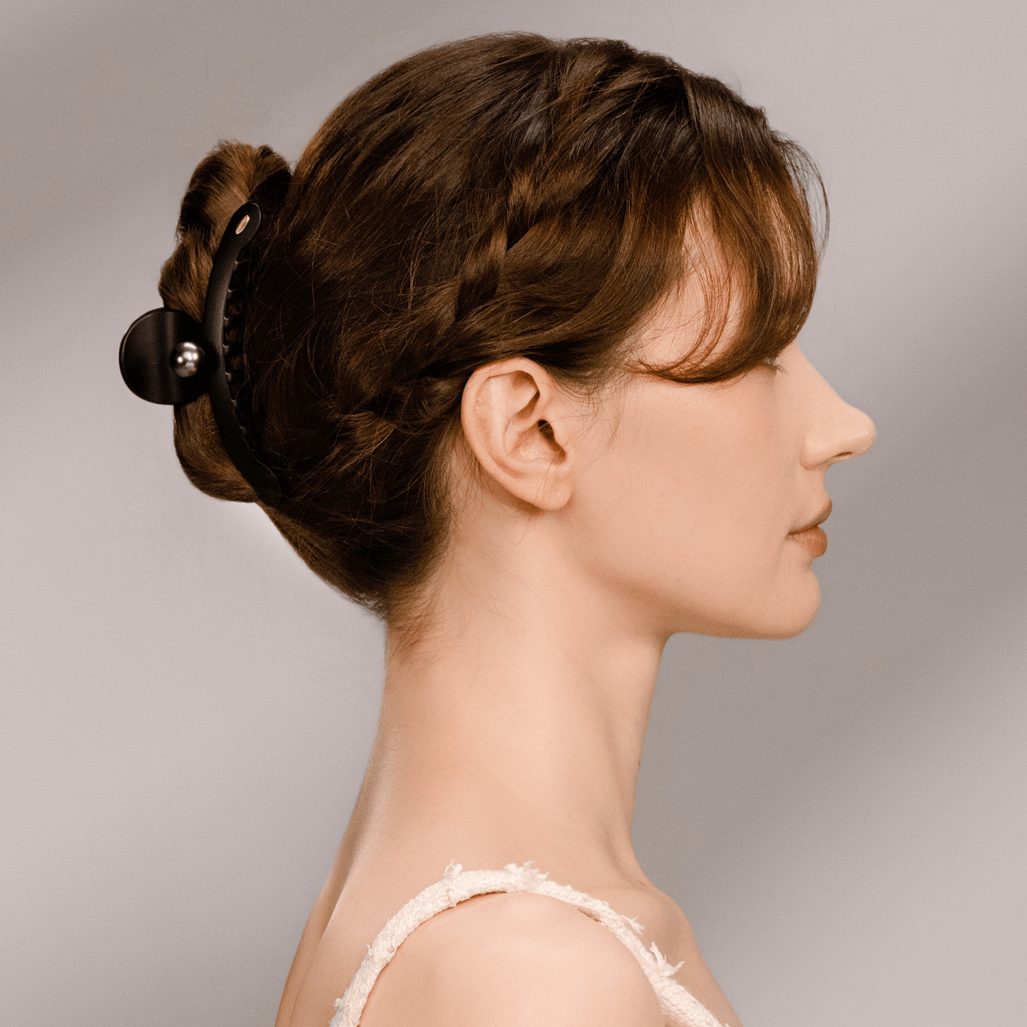 Dot Pearl Large Hair Claw (Round & 1 Bead)