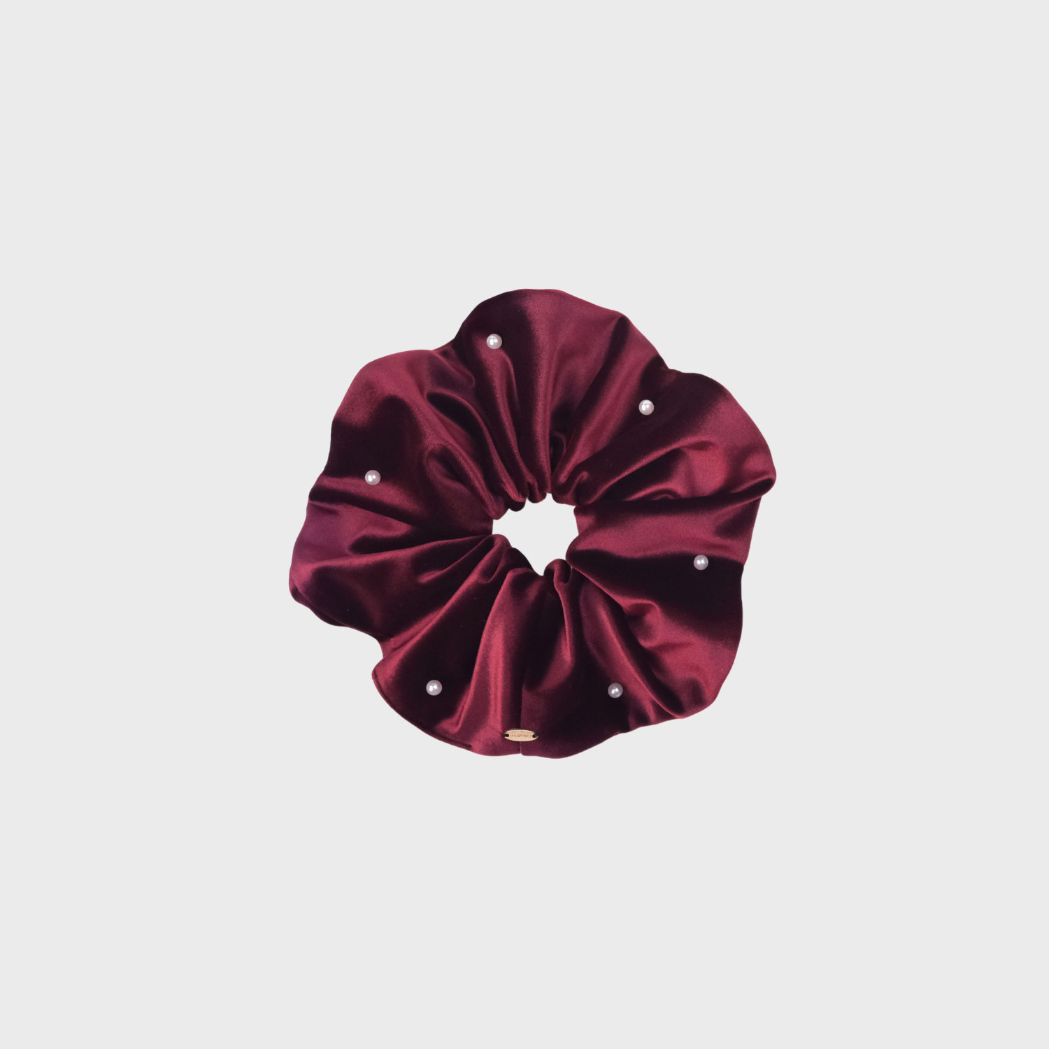 Velvet Pearl Extra Large Scrunchie (Simple & Scattered Beads)