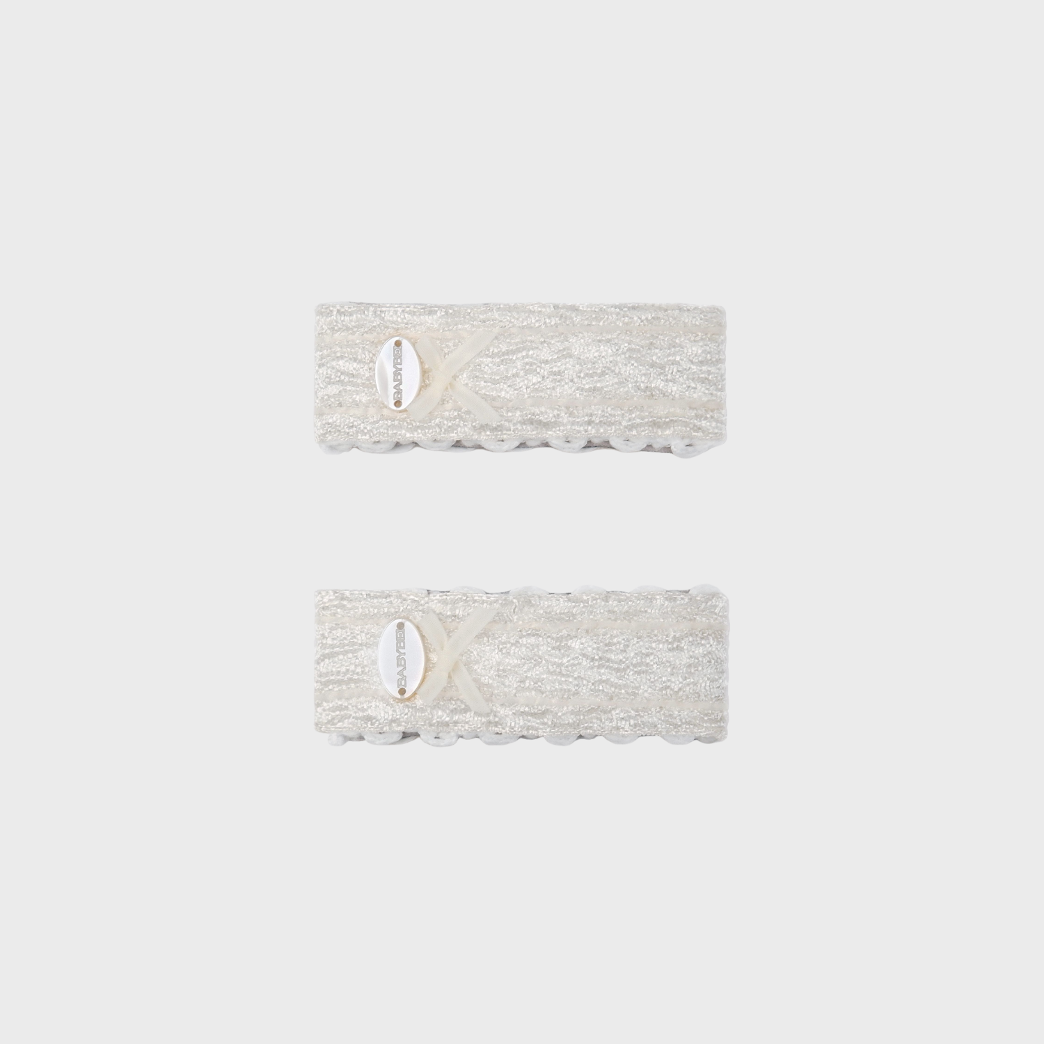 Organza Shell Medium Snap Clips (1 Bow & Oval)