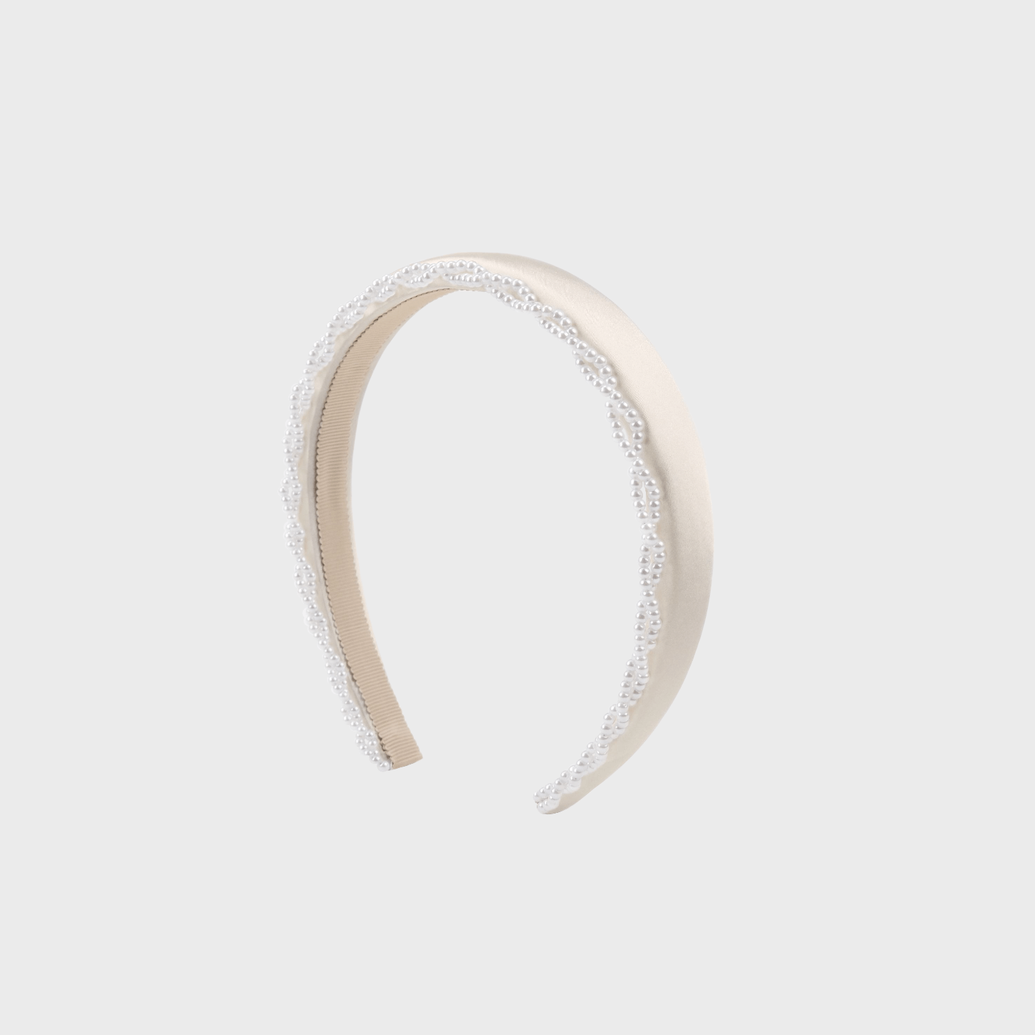 Satin Pearl Wide Headband (Sided & Wrapped)