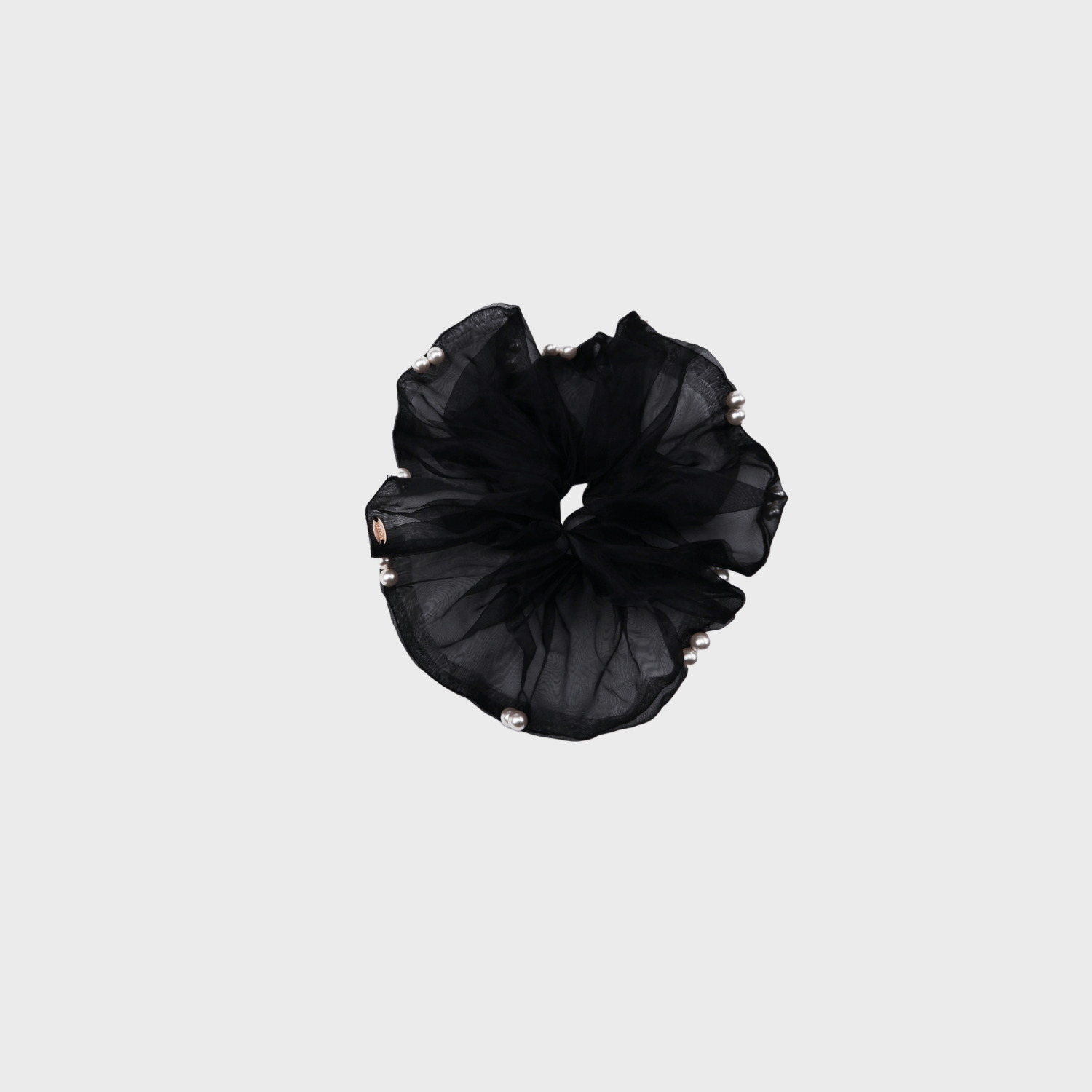 Organza Pearl Extra Large Scrunchie (Spaced & 2 Beads)