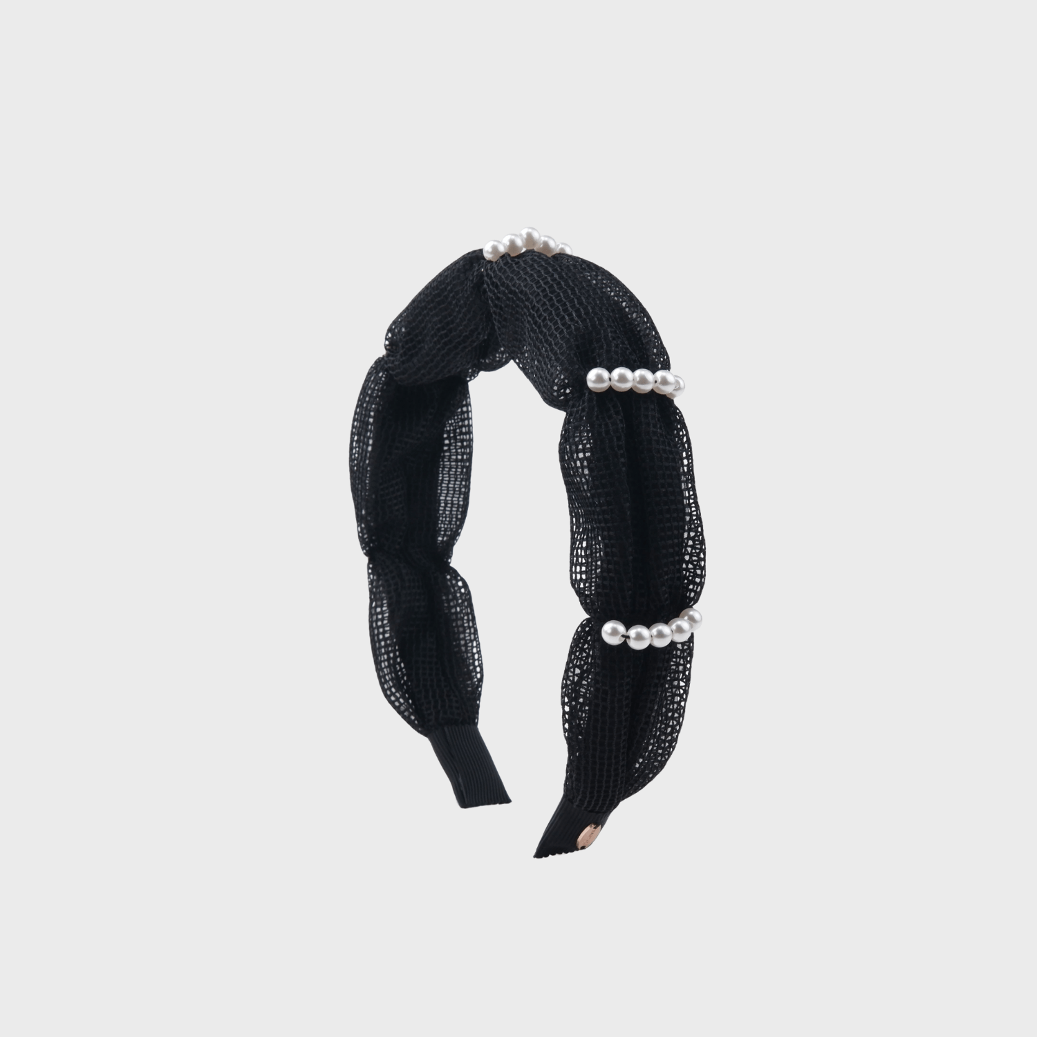 Mesh Pearl Wide Headband (Waist-wrapping & 5 Stands)