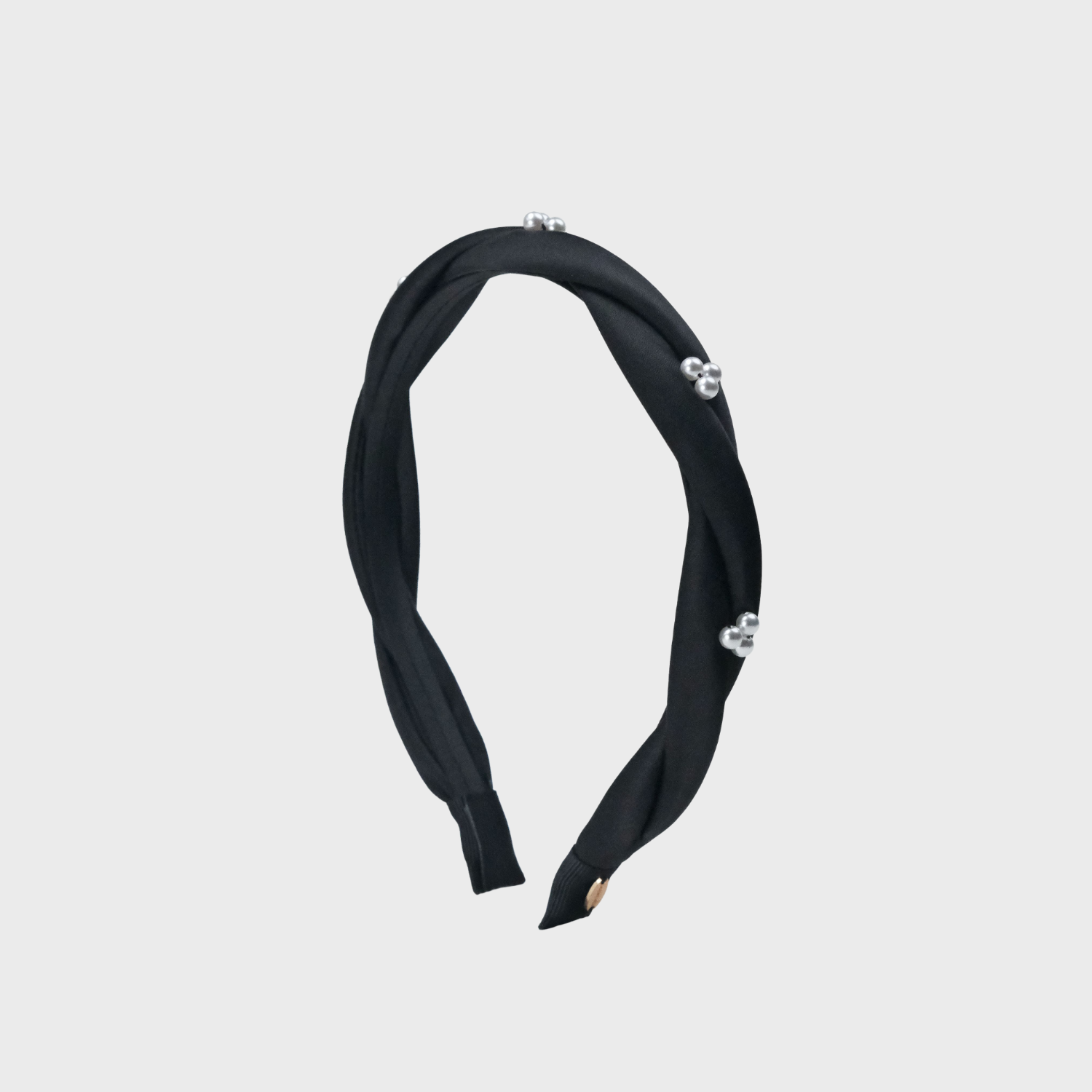 絲絲珍珠寬版髮箍（纏繞三珠花）