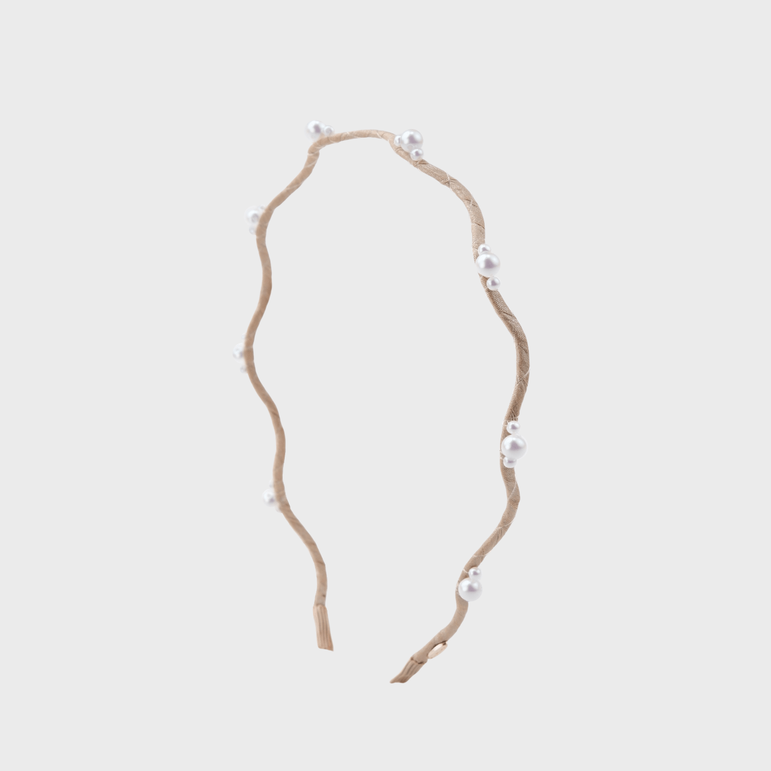 Dotted Pearl Extra Thin Headband (Waved & 3 Beads)