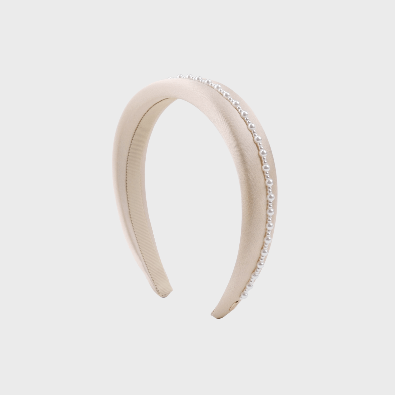 Satin Pearl Wide Headband (Linear & 1 Strand)
