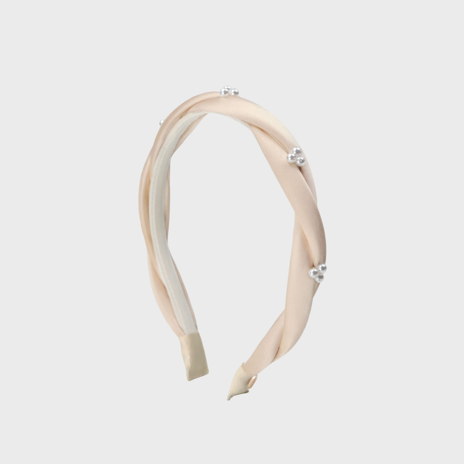 絲絲珍珠寬版髮箍（纏繞三珠花）