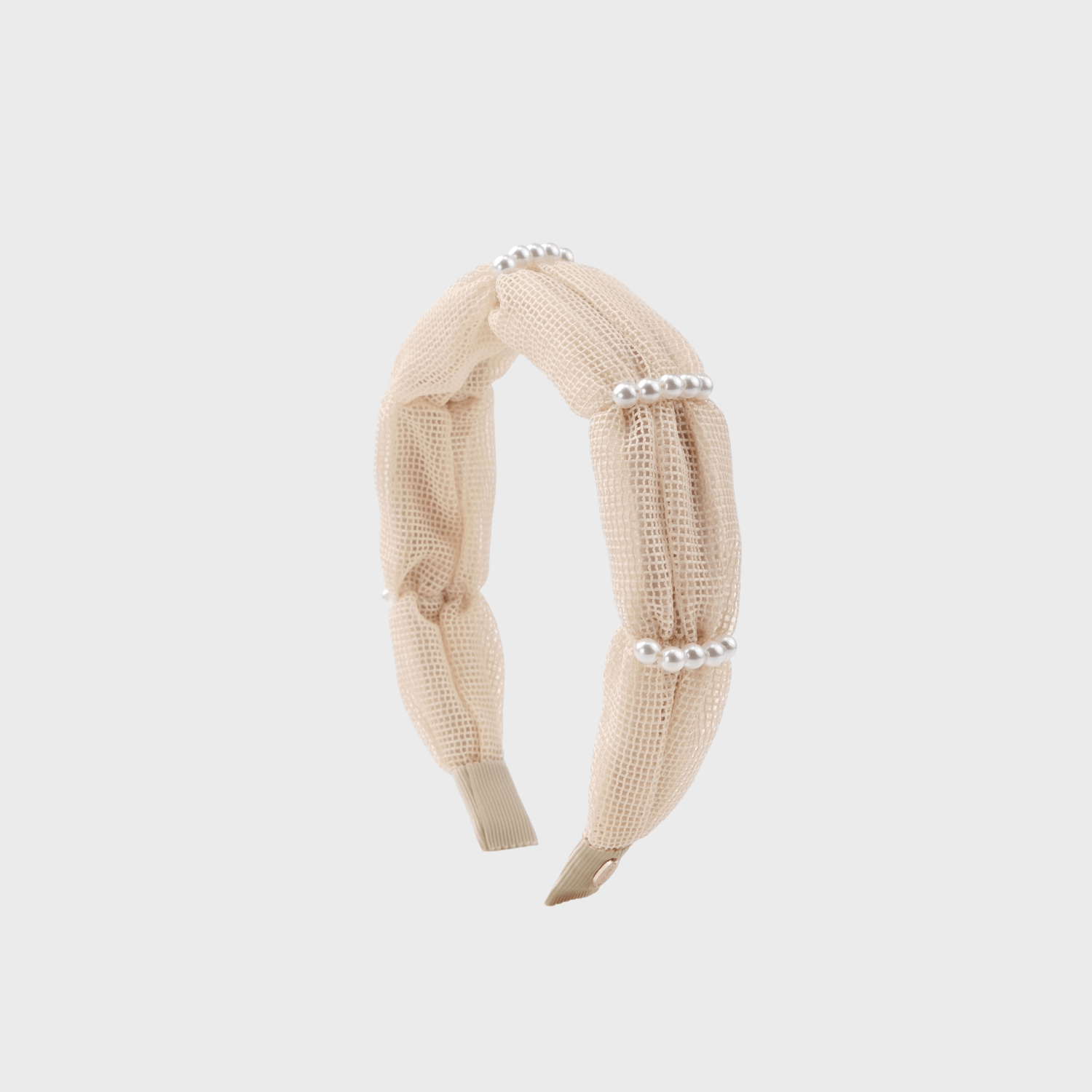 Mesh Pearl Wide Headband (Waist-wrapping & 5 Stands)