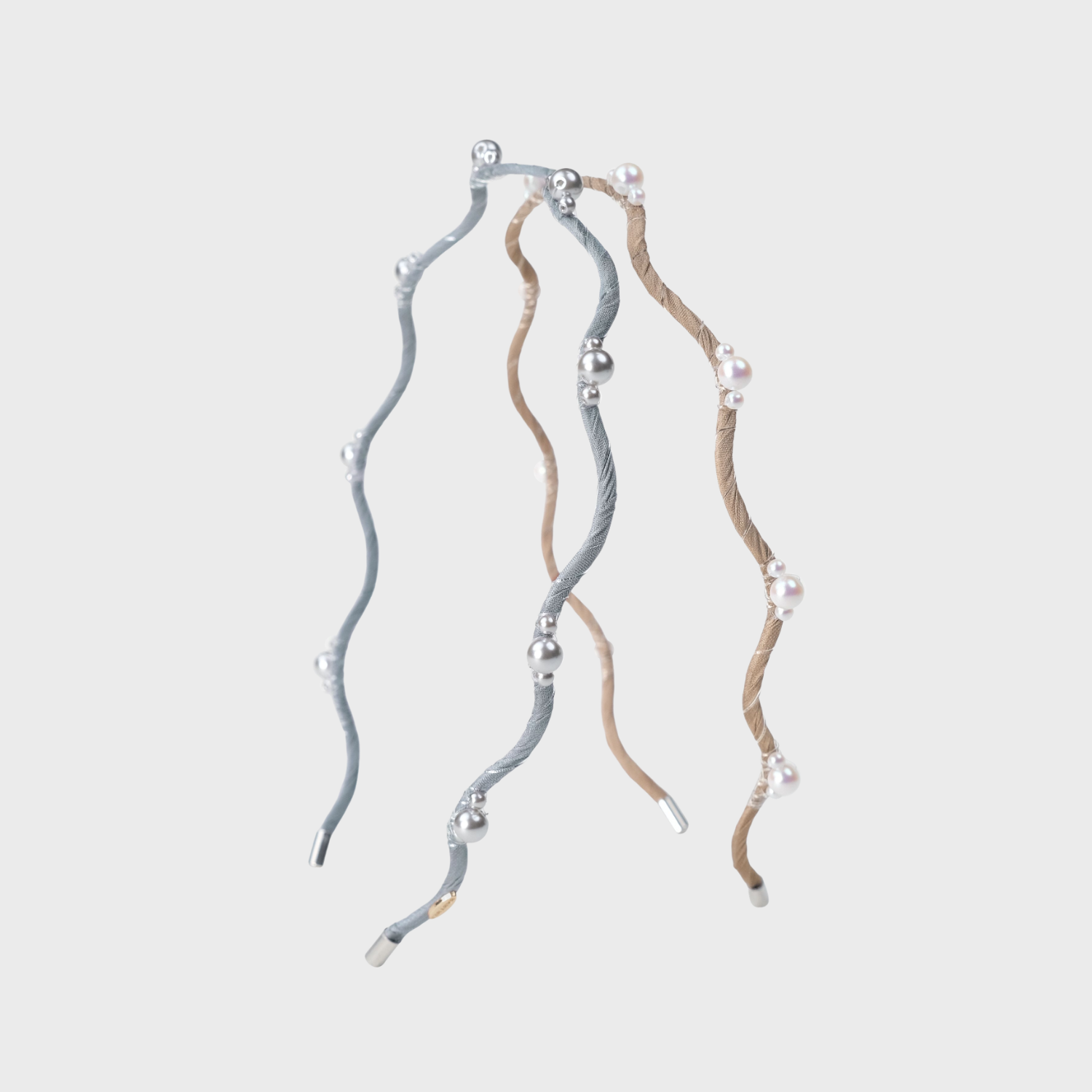 Dot Pearl Extra Thin Headband (Waved & 3 Beads)