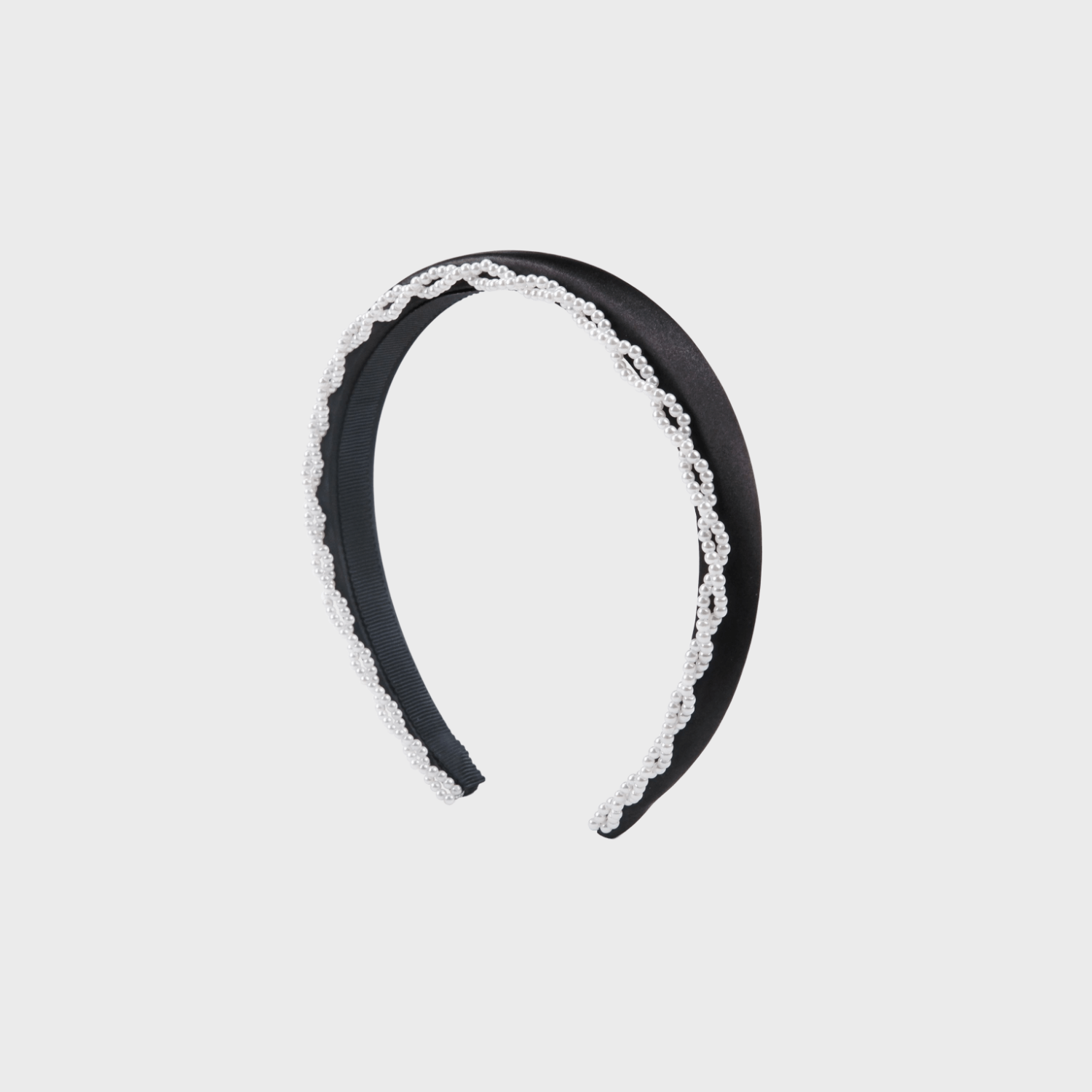 Satin Pearl Wide Headband (Sided & Wrapped)