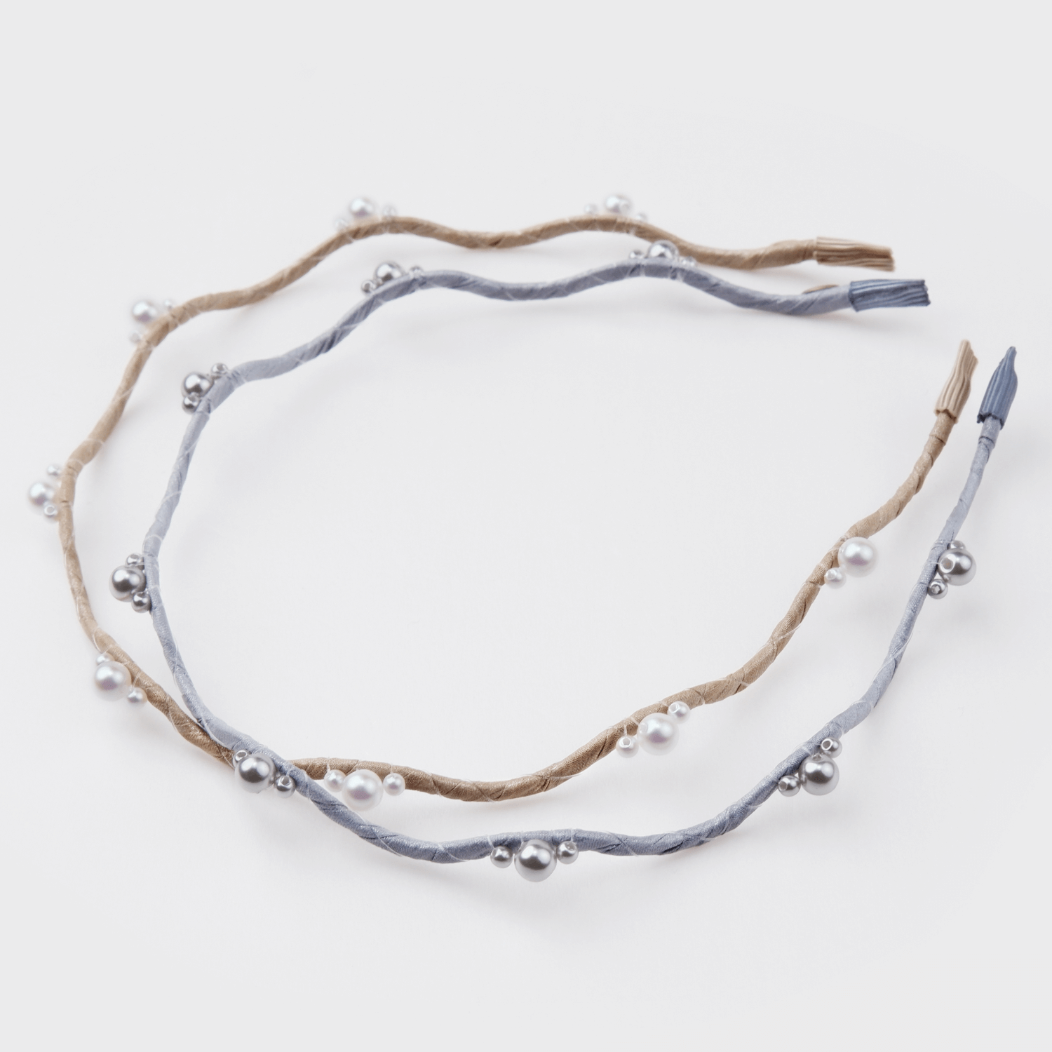 Dotted Pearl Extra Thin Headband (Waved & 3 Beads)