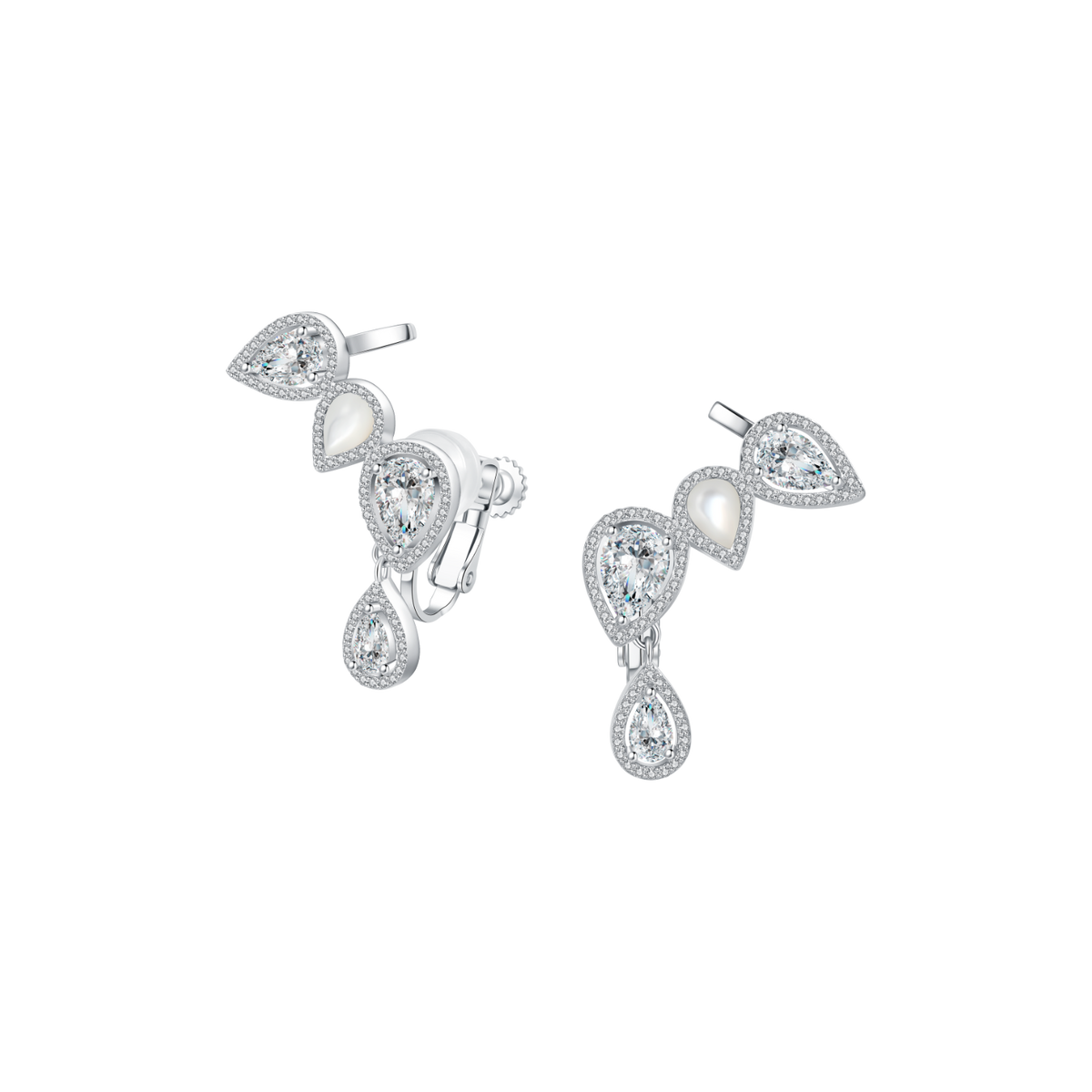 Water Drop Drop Earrings (Pear Cut)