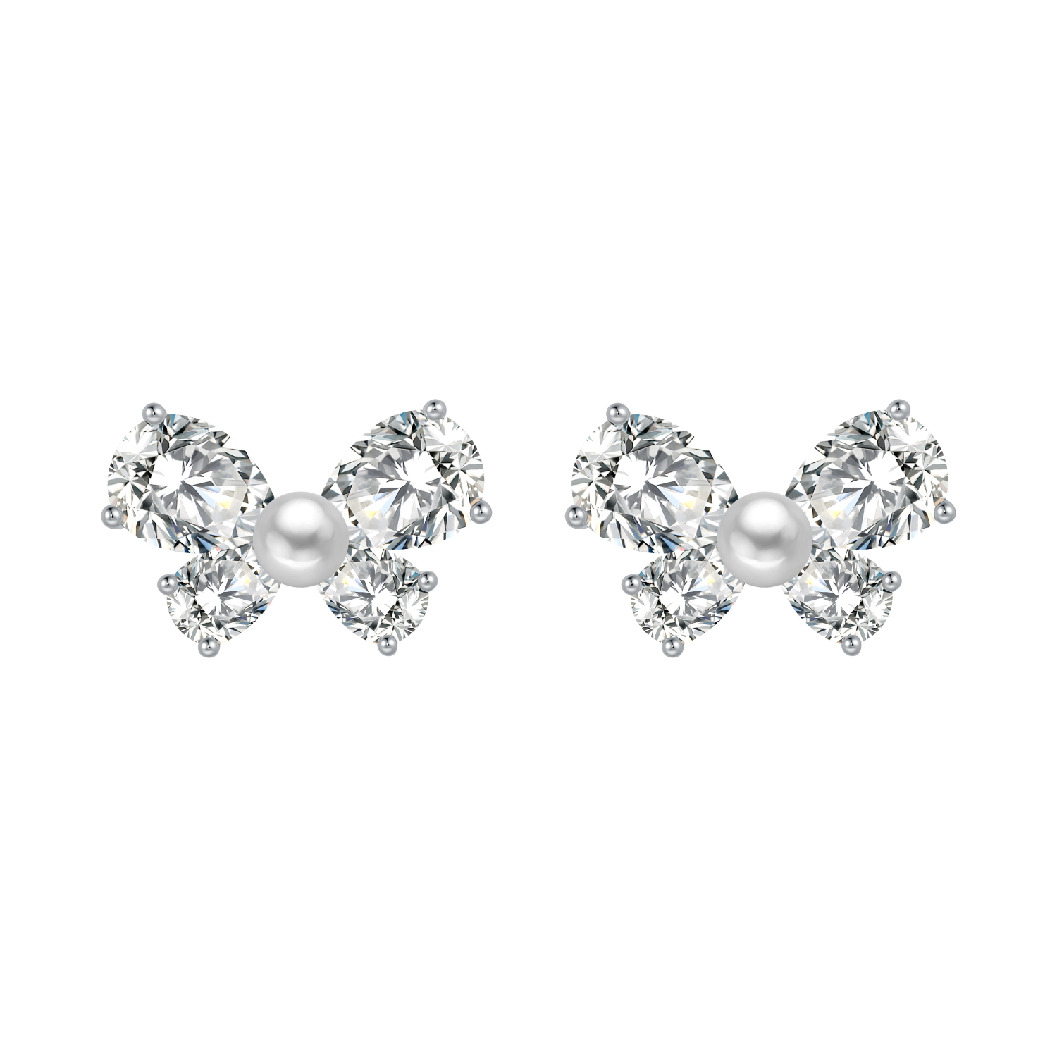 Wishful Butterfly Stud Earrings (Drop Zircon)