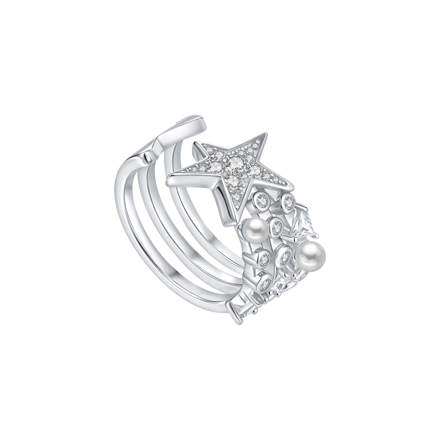 Shooting Star Pave Ring