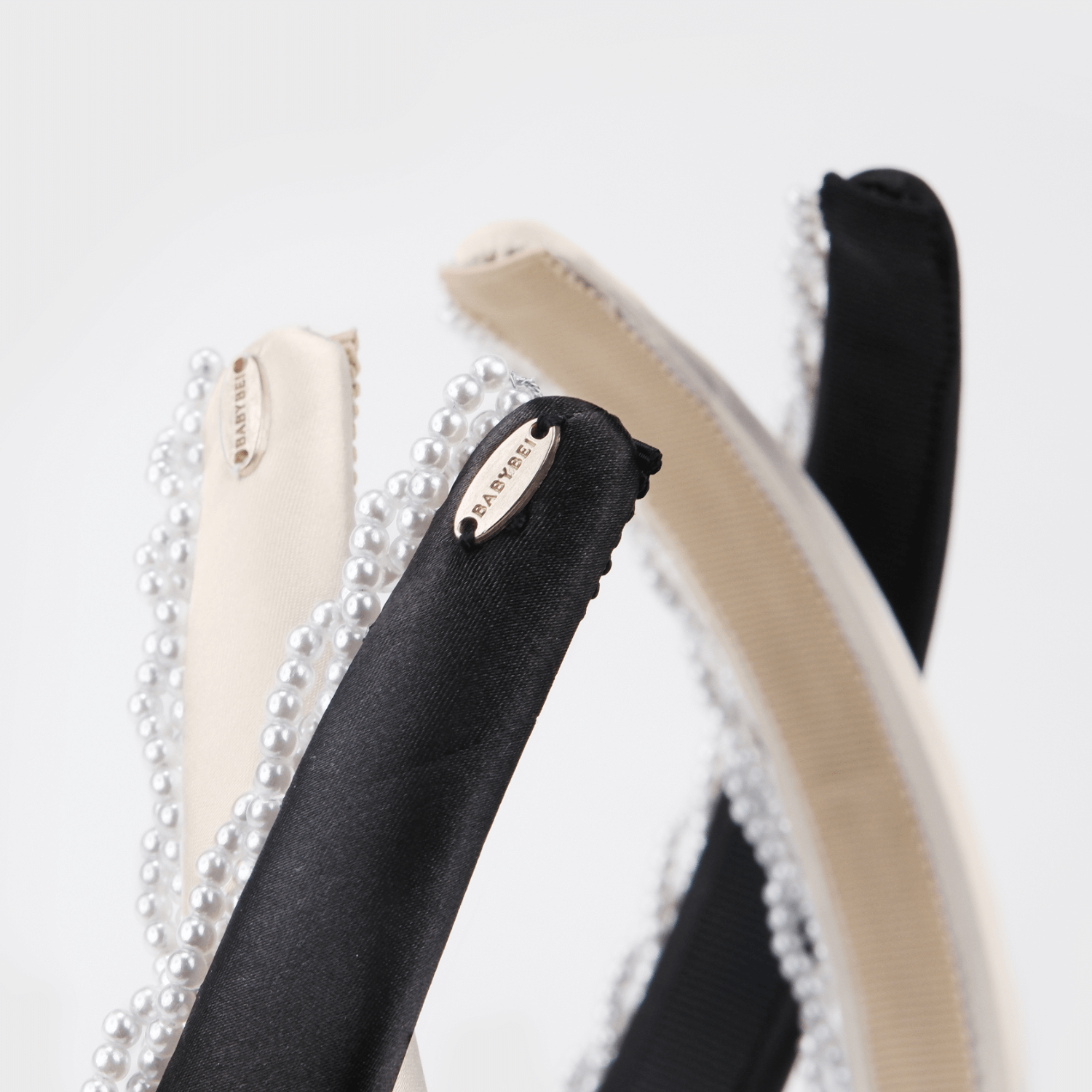 Satin Pearl Wide Headband (Sided & Wrapped)