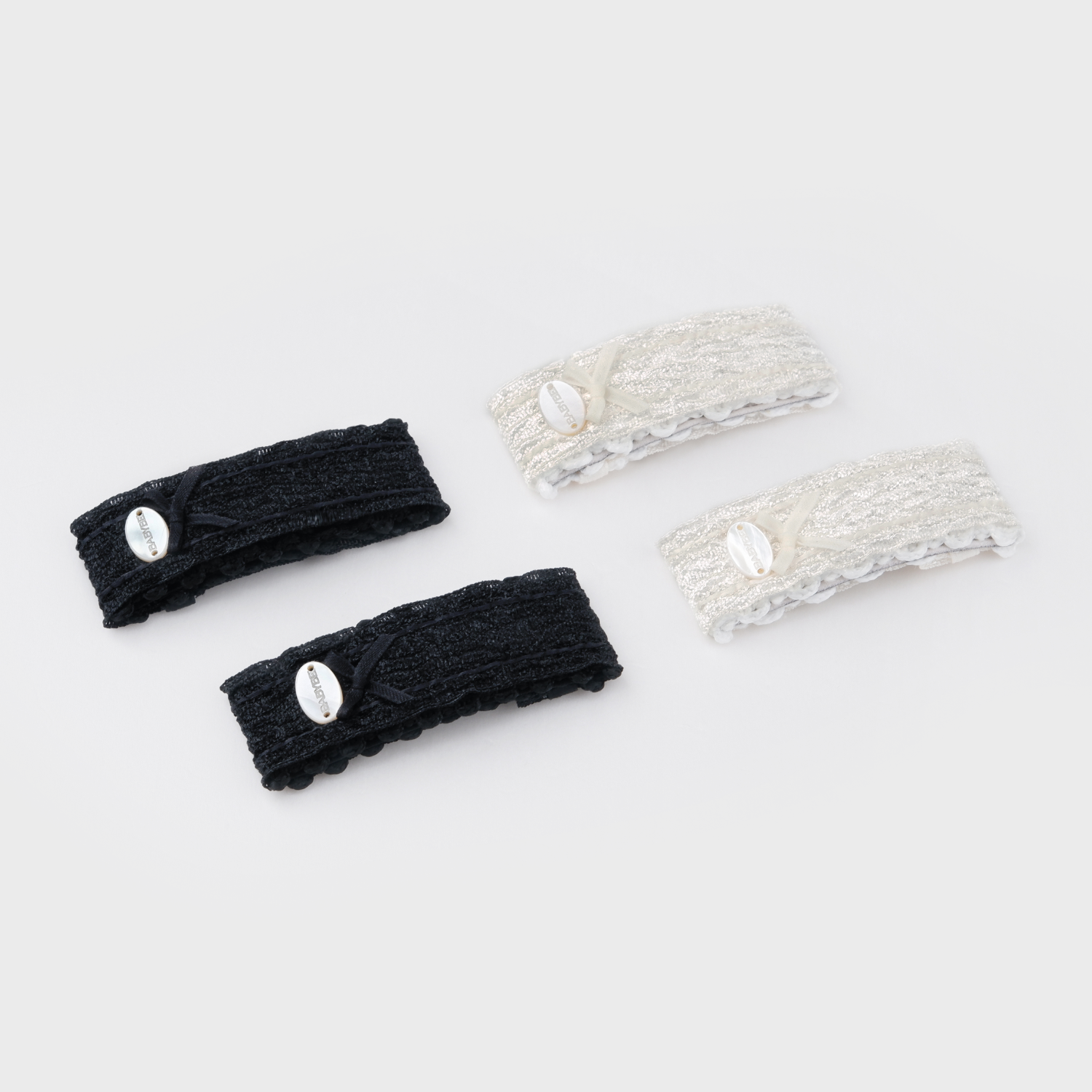 Organza Shell Medium Snap Clips (1 Bow & Oval)