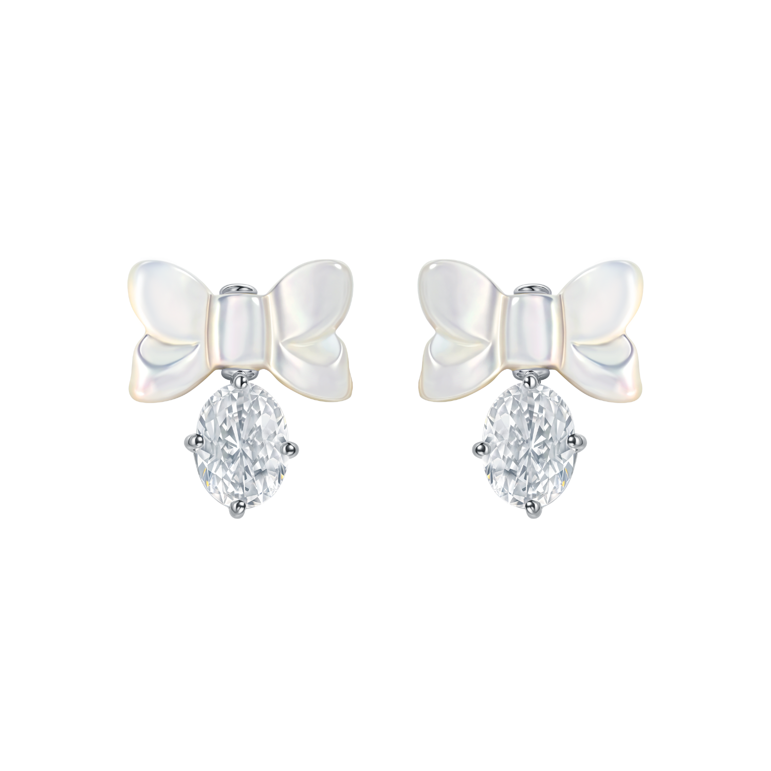 White Romance Stud Earrings