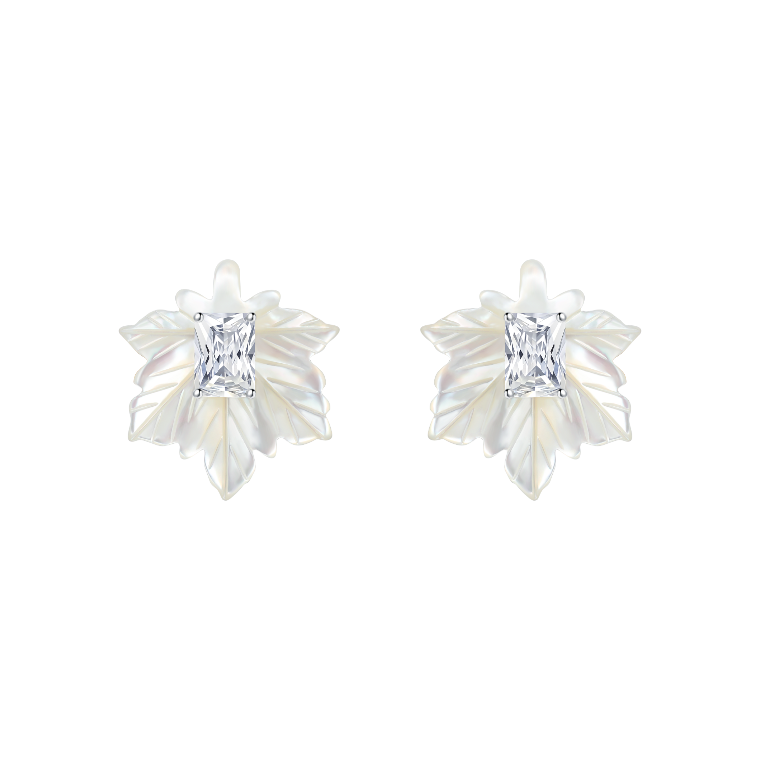 Moonlit Maple Stud Earrings