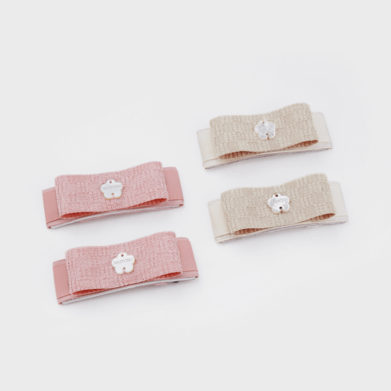 Plaid Shell Medium Snap Clips (2 Layered & Flower)