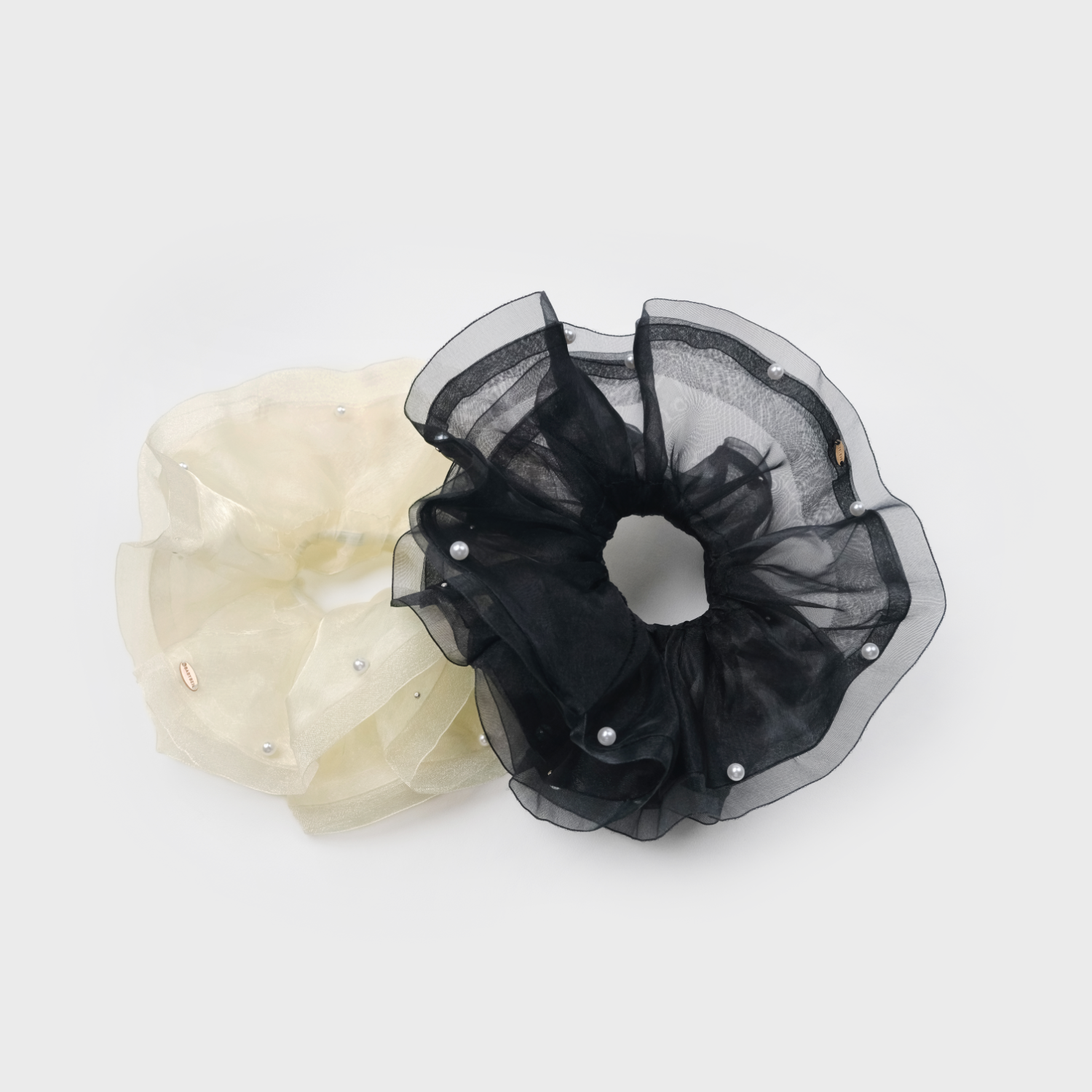 Organza Pearl Extra Large Scrunchie (2 Layers & Scattered)