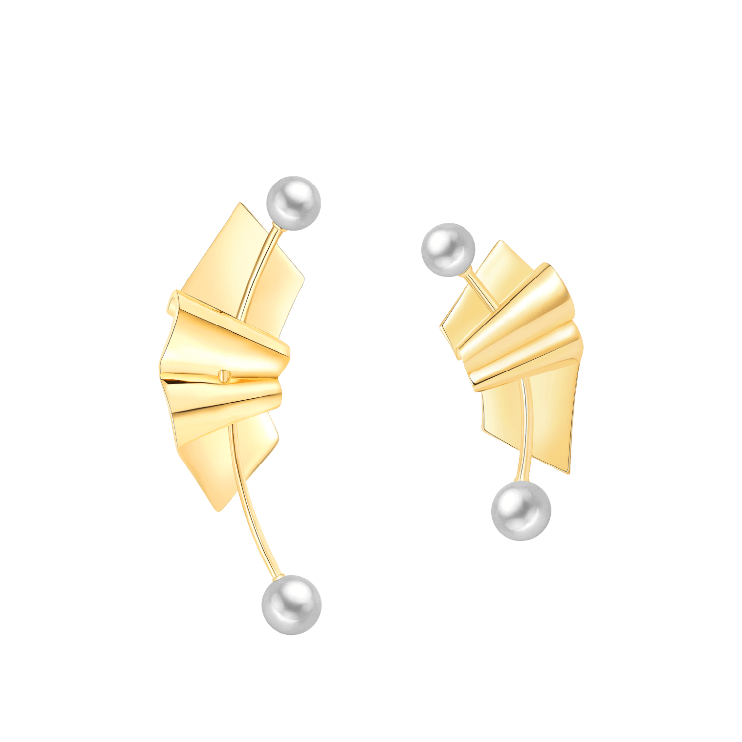 Folding Paper Asymmetric Earrings
