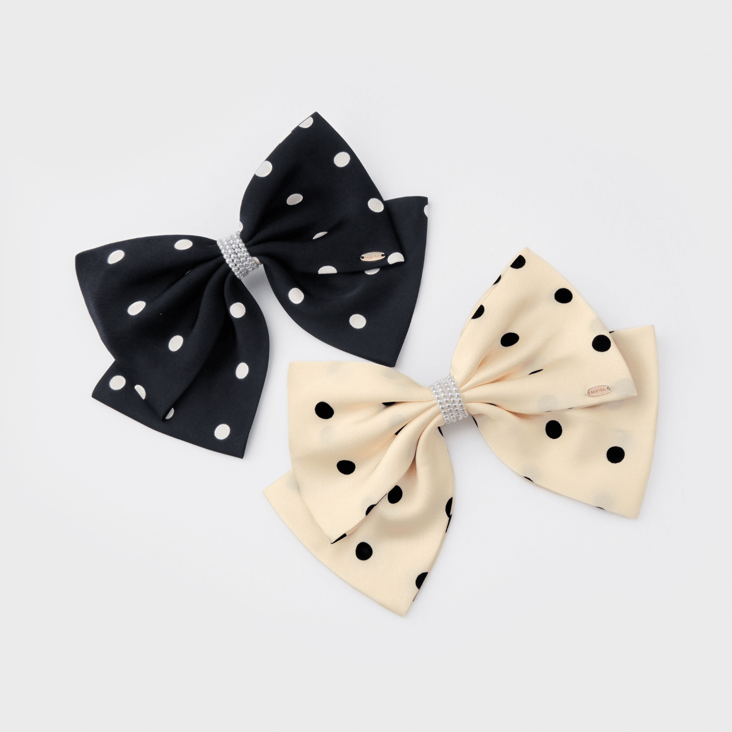 Polka Pearl Large Hair Barrette (Big Dots & 4 Stands)