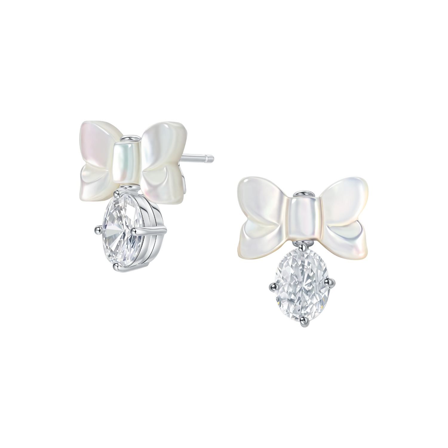 White Romance Stud Earrings