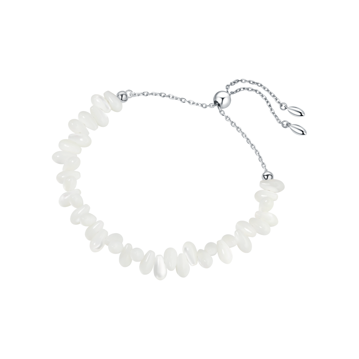 White Dew Beaded Bracelet (Staggered)