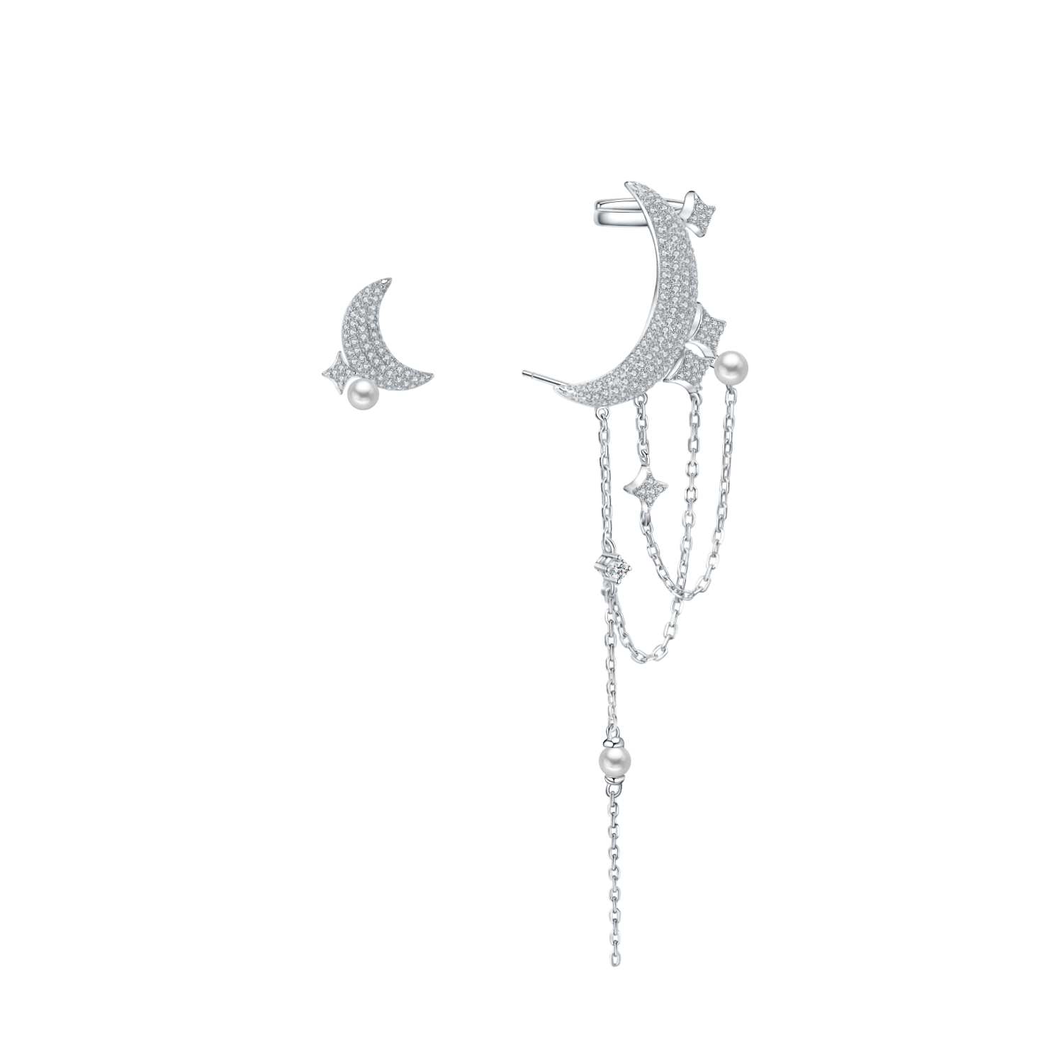 Moon Asymmetric Earrings