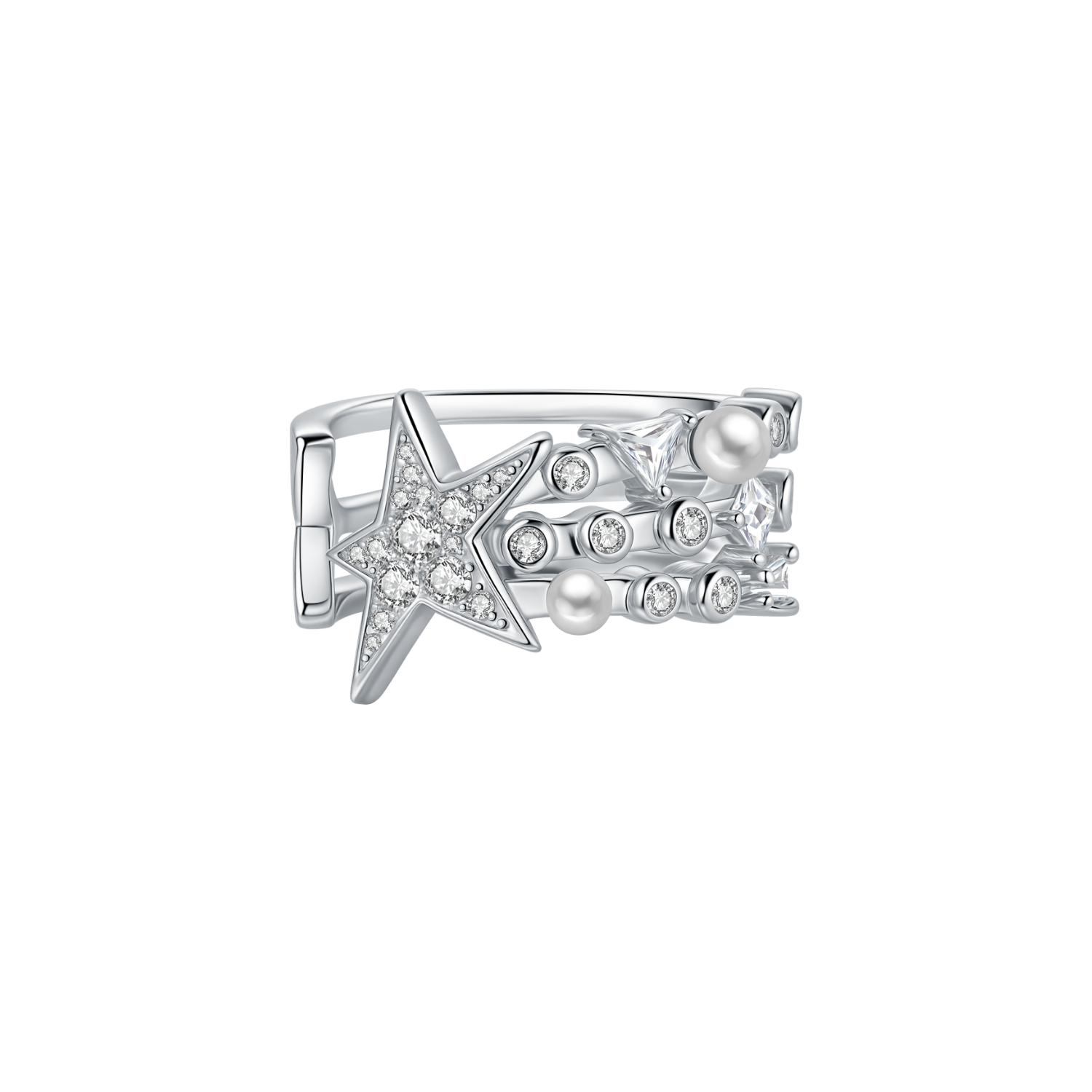 Shooting Star Pave Ring