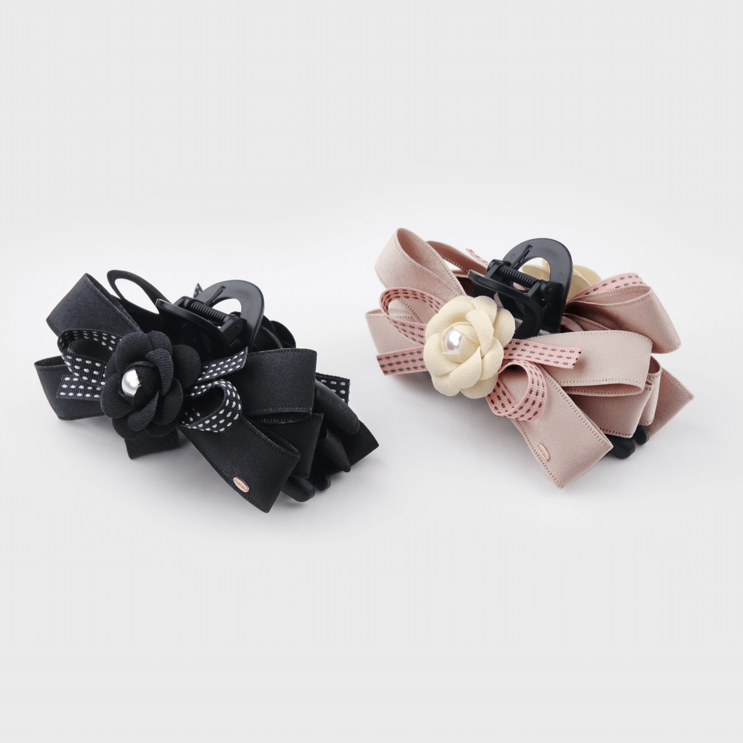 Camellia Pearl Extra Large Hair Claw (4 Layered Bow & Wrapped Bead)