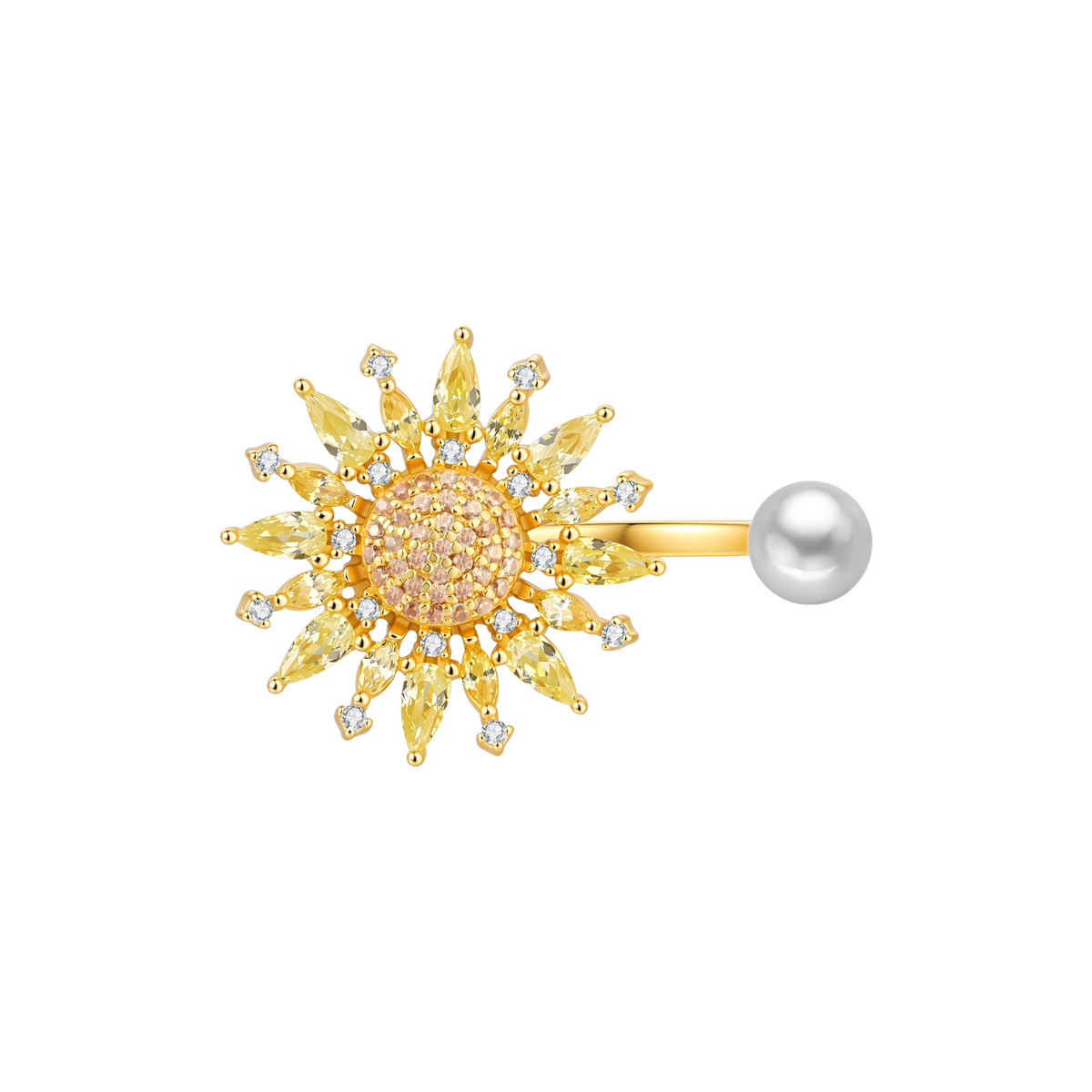 Sunflower Pave Ring (Single)