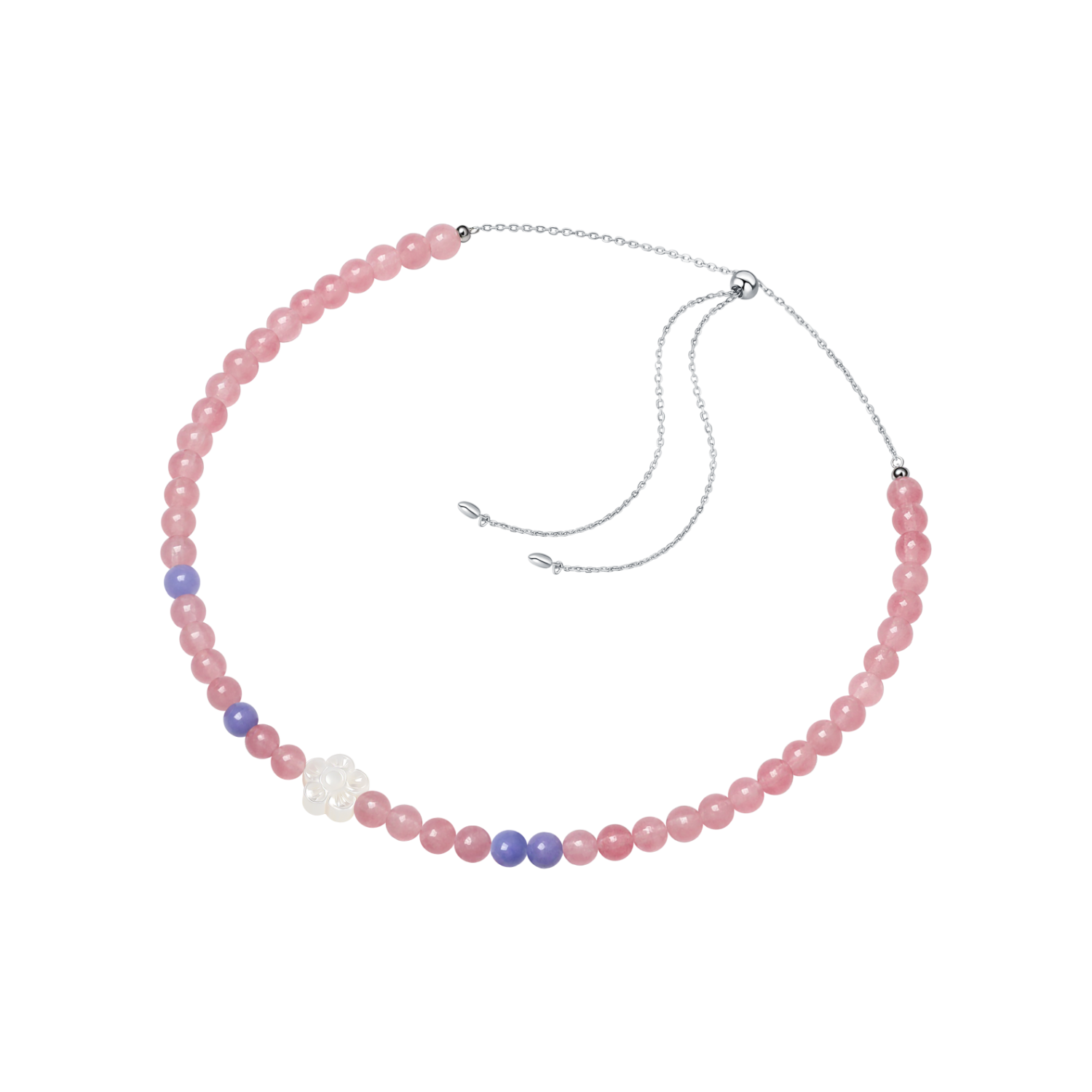 Brook Cherry Beaded Necklace (Floral)