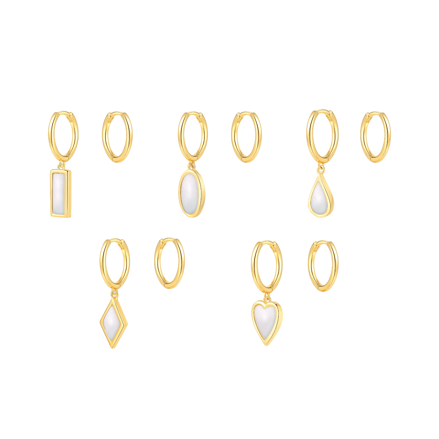 Little Golden Beans Asymmetric Earrings