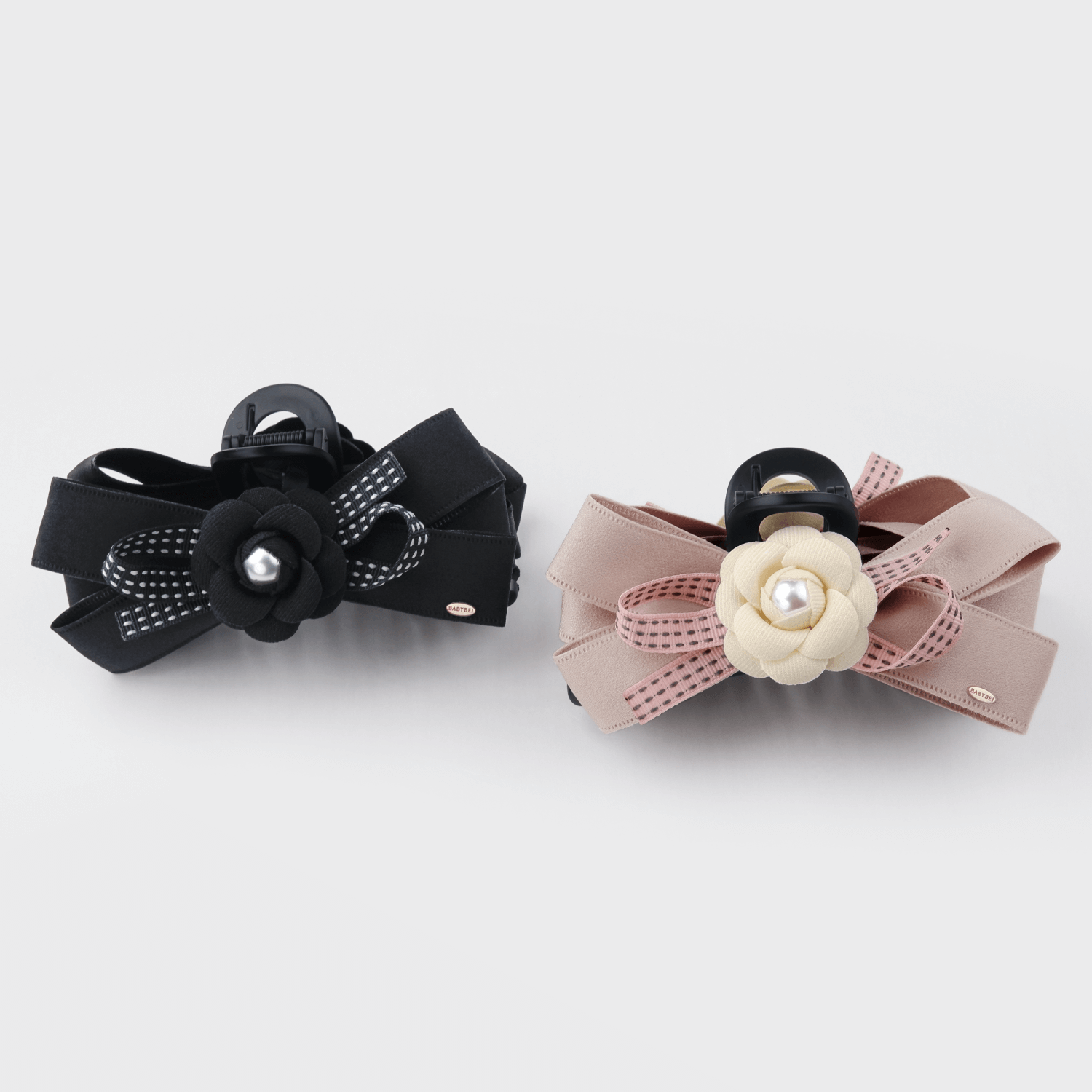 Camellia Pearl Extra Large Hair Claw (4 Layered Bow & Wrapped Bead)