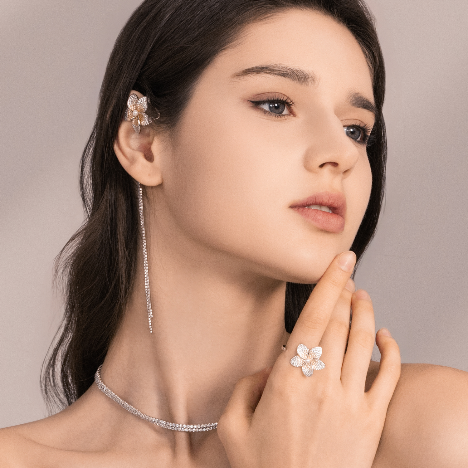 Frangipani Pave Ring