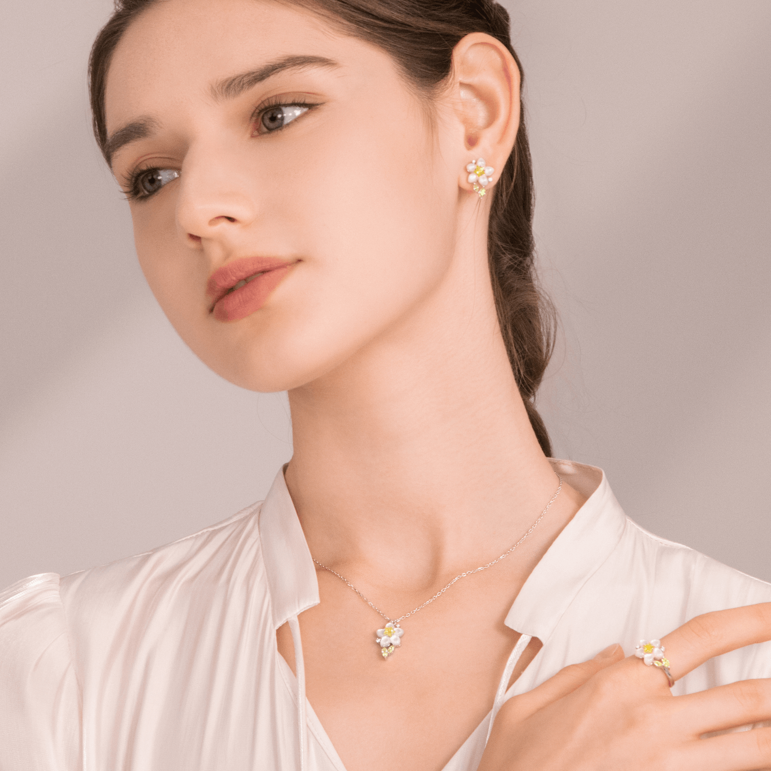 Pear Blossom Pendant Necklace