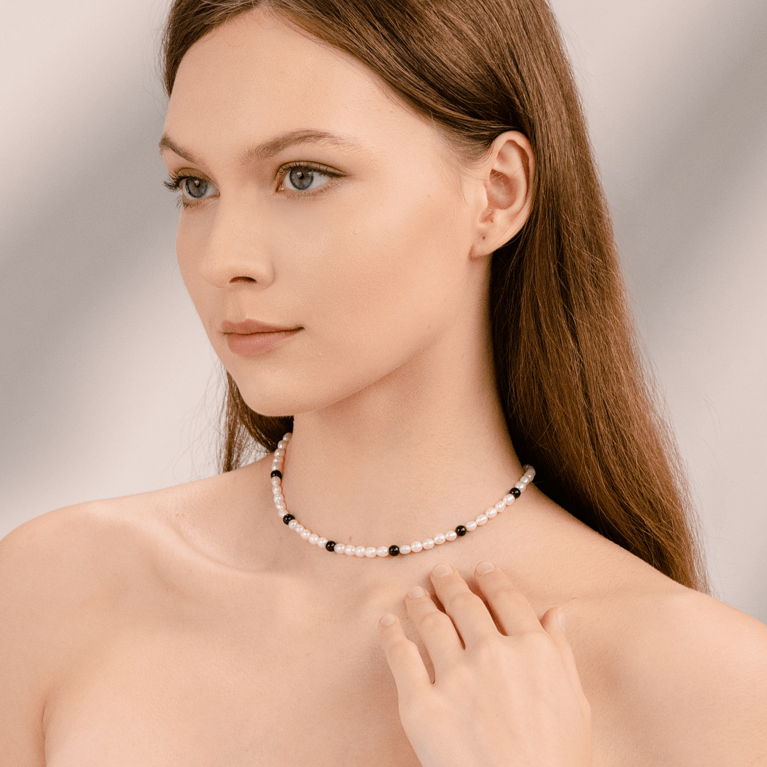 Ink Cloud Beaded Necklace