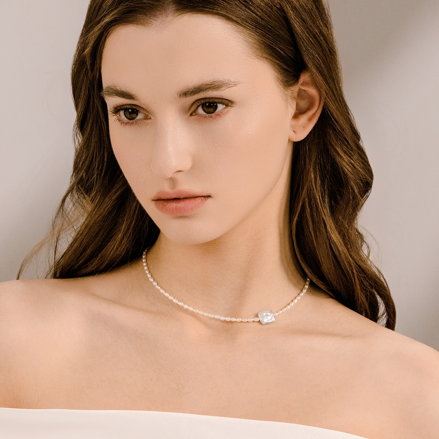 White Dew Beaded Necklace