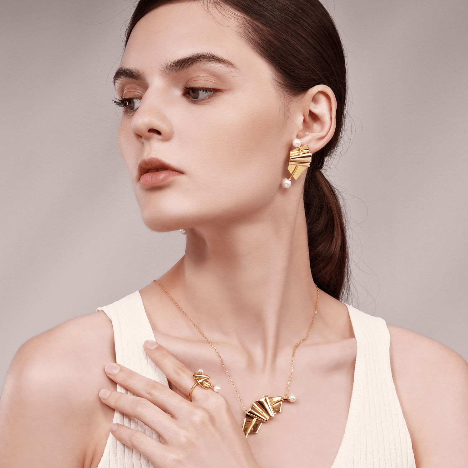Folding Paper Asymmetric Earrings