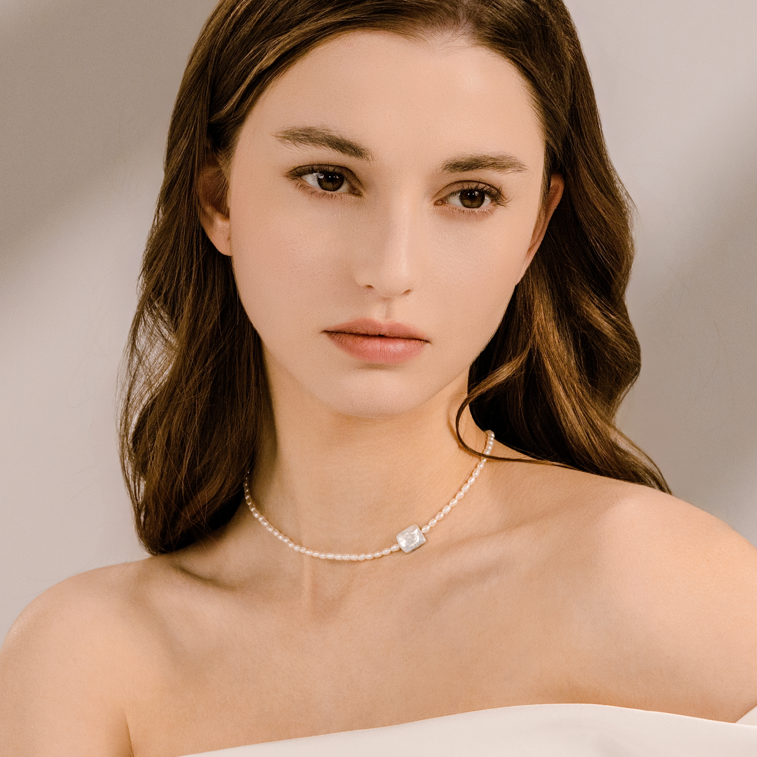 White Dew Beaded Necklace