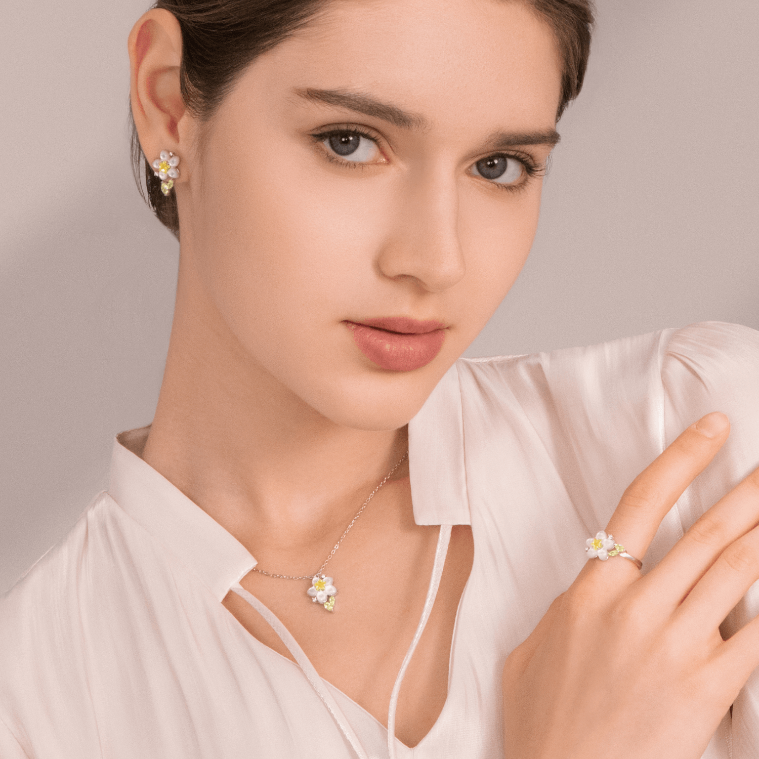 Pear Blossom Pendant Necklace