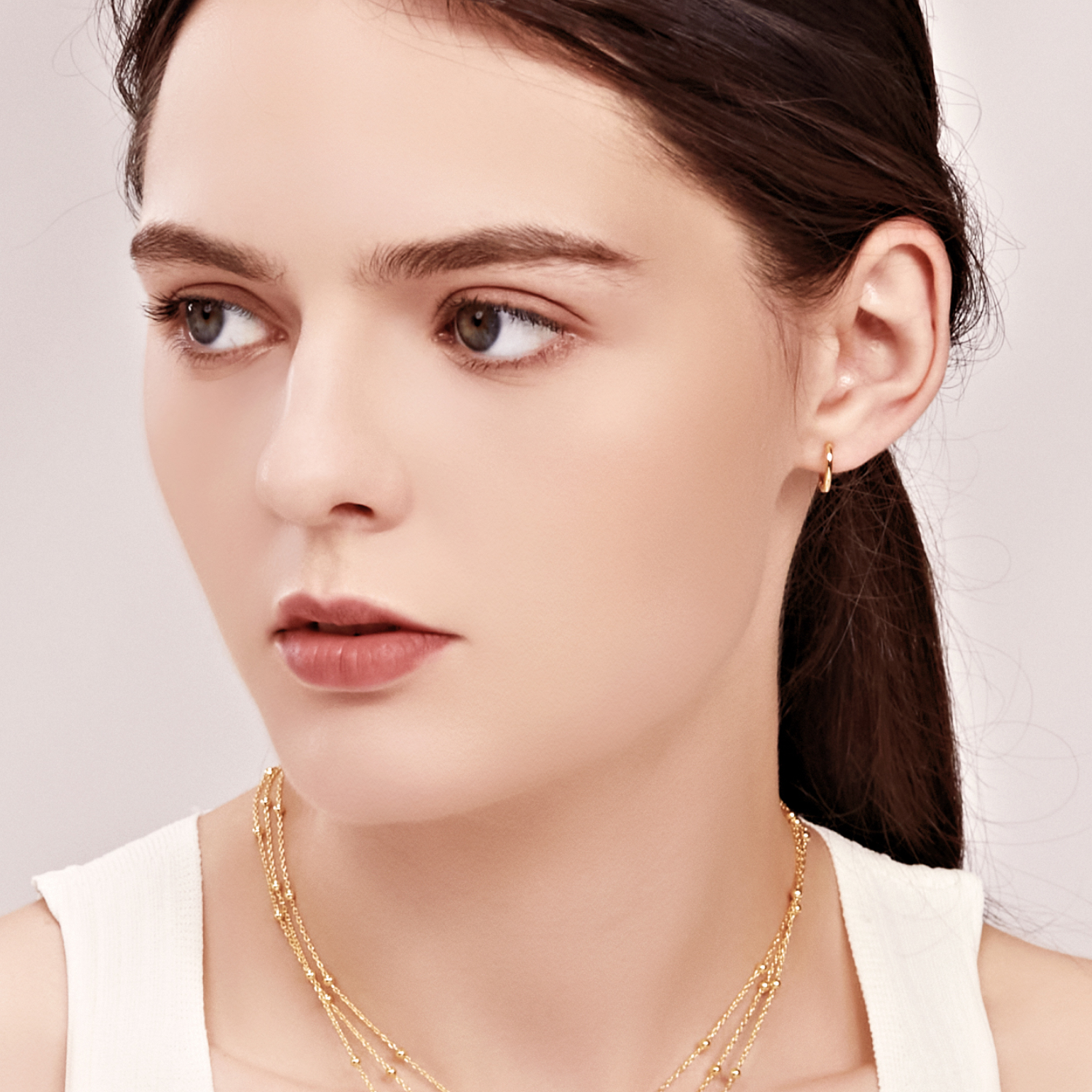 Little Golden Beans Asymmetric Earrings